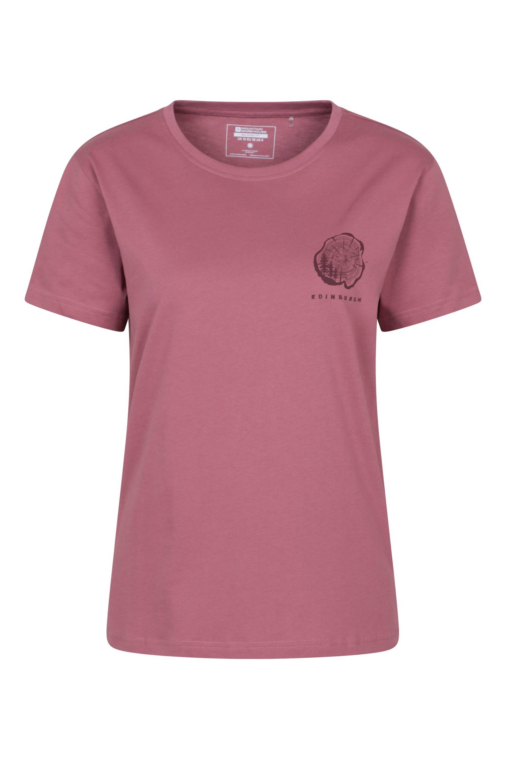 Edinburgh Damen-T-Shirt mit kurzen Ärmeln und lockerer Passform - Dunkel-Pink von Mountain Warehouse