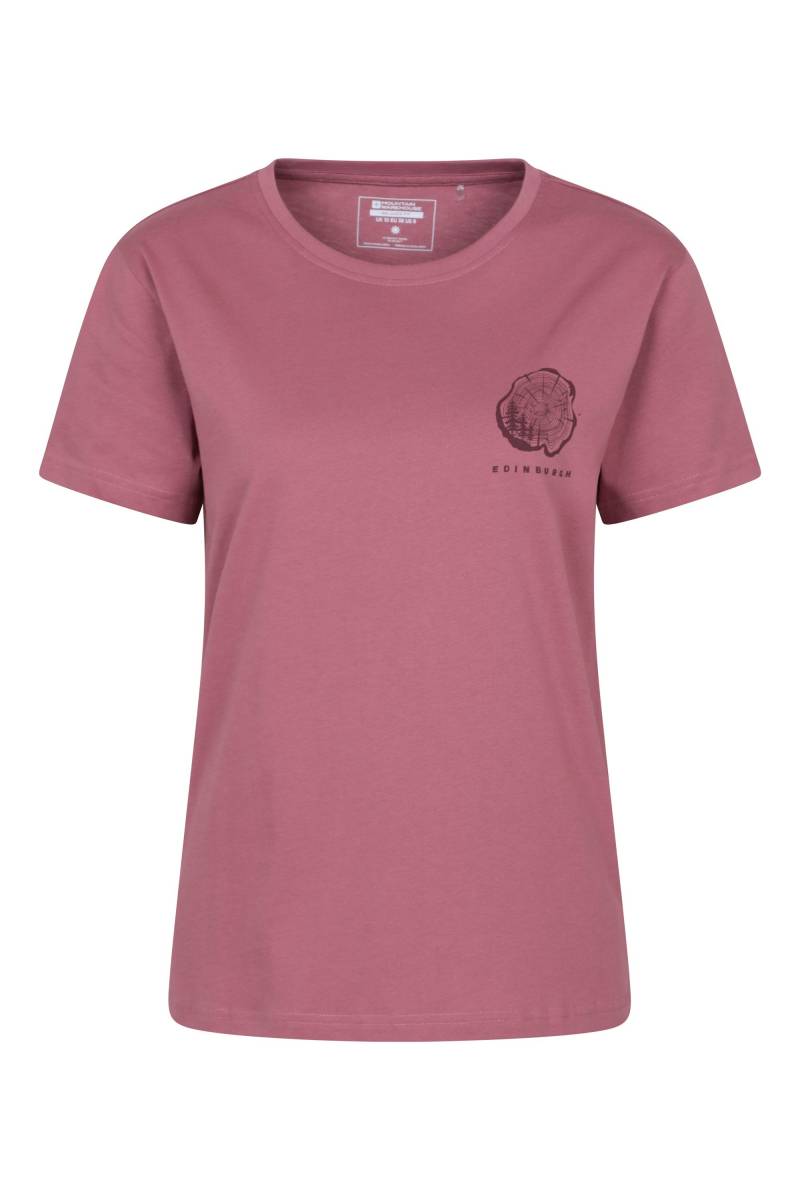Edinburgh Damen-T-Shirt mit kurzen Ärmeln und lockerer Passform - Dunkel-Pink von Mountain Warehouse
