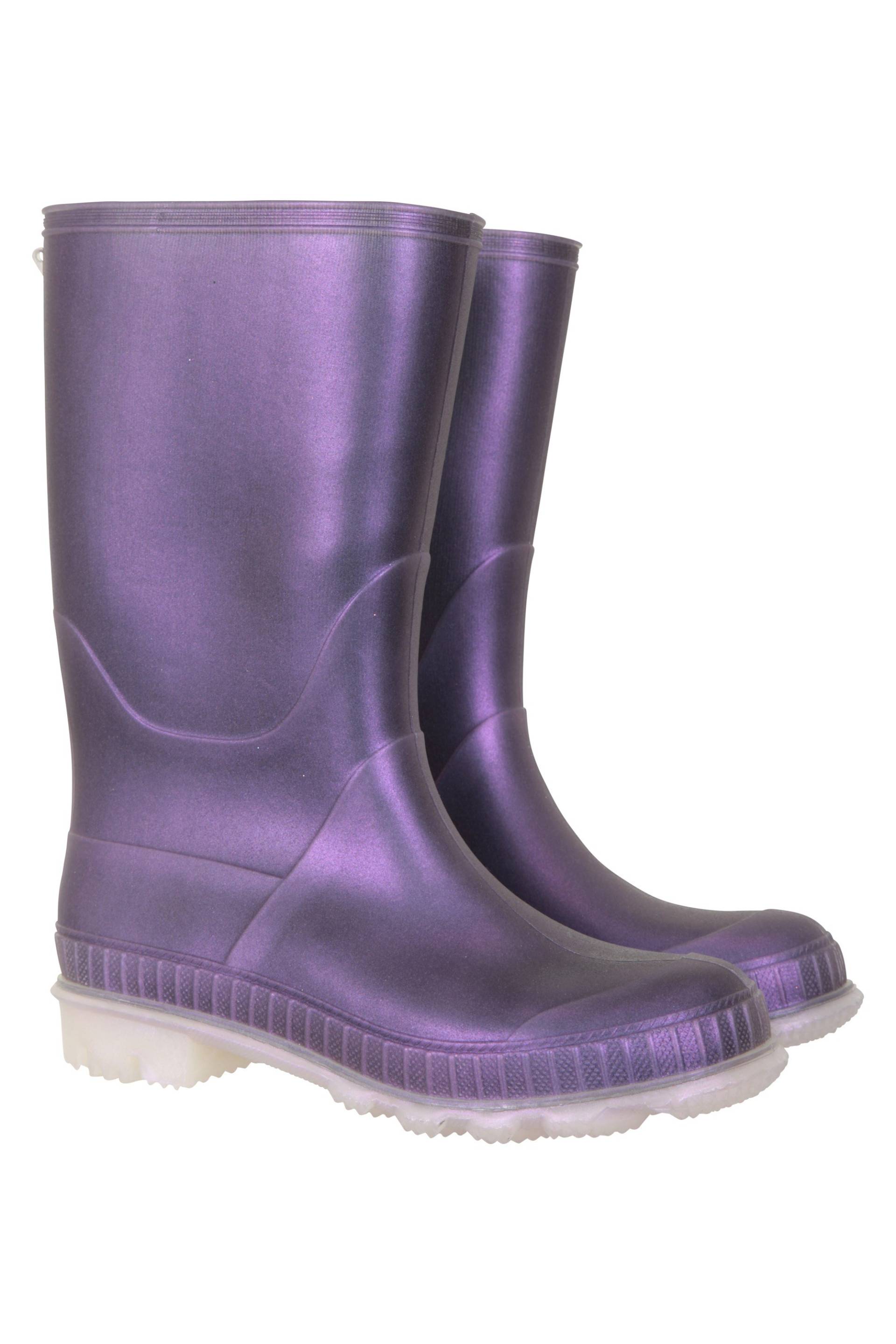 Einfarbige Kinder Gummistiefel - Violett von Mountain Warehouse