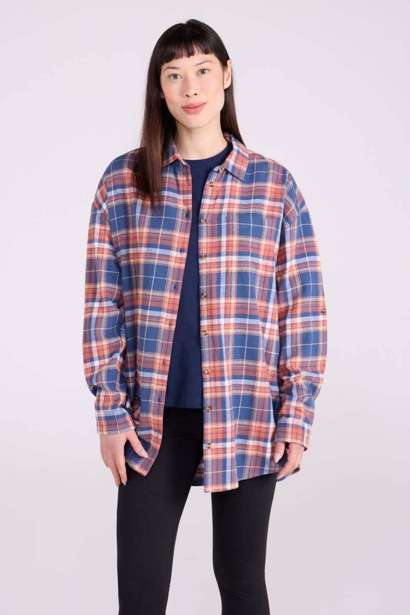 Elm Gebürstete Flanellhemd mit lockerer Passform und langen Ärmeln für Damen - Marineblau Elm Gebürstete Flanellhemd mit lockerer Passform und langen Ärmeln für Damen - Marineblau von Mountain Warehouse