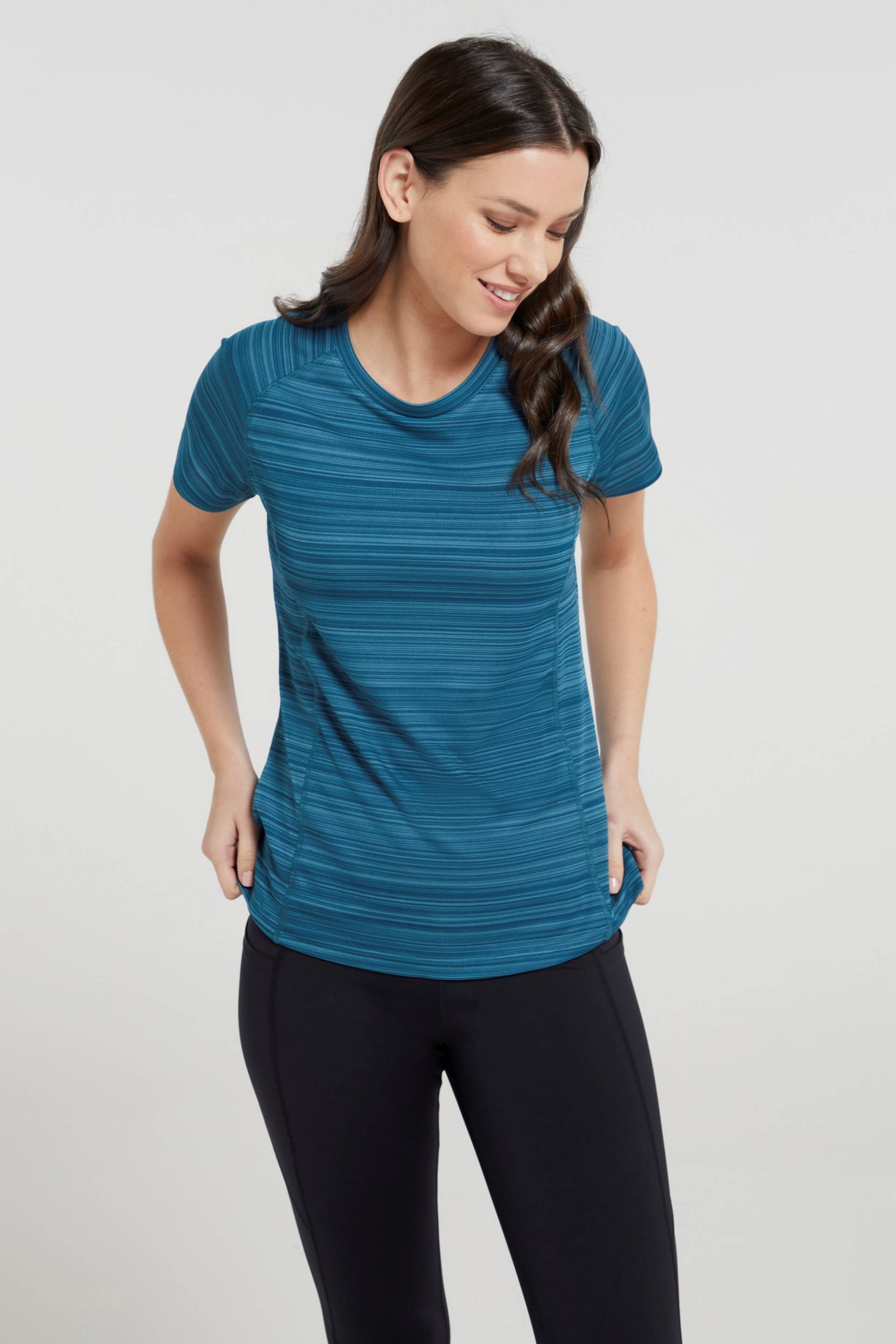 Endurance Damen T-Shirt - Gestreift - Aquamarin von Mountain Warehouse