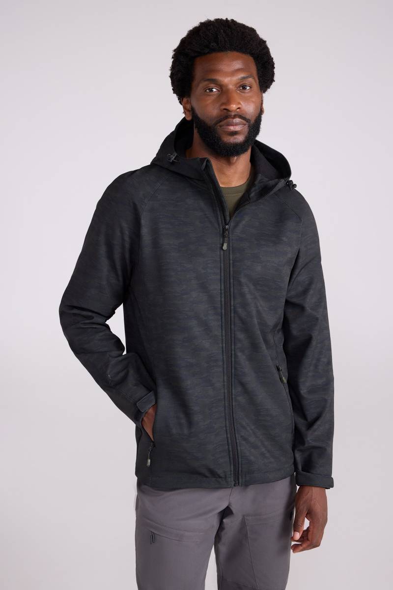 Exodus Herren Softshelljacke - Bedruckt - Dunkel-Khaki von Mountain Warehouse