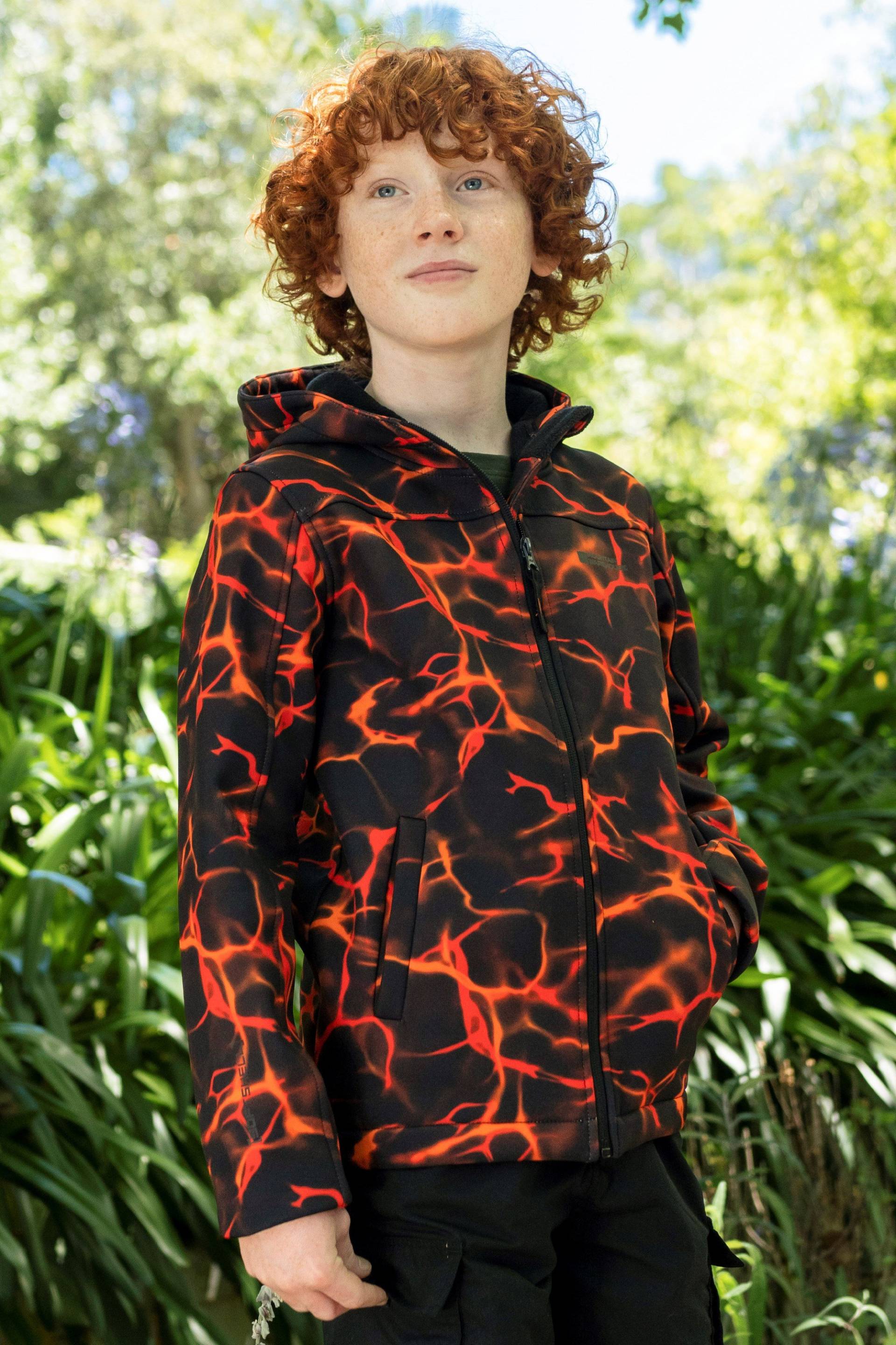 Exodus II Bedruckte Kinder-Softshelljacke - Orange Exodus II Bedruckte Kinder-Softshelljacke - Orange von Mountain Warehouse