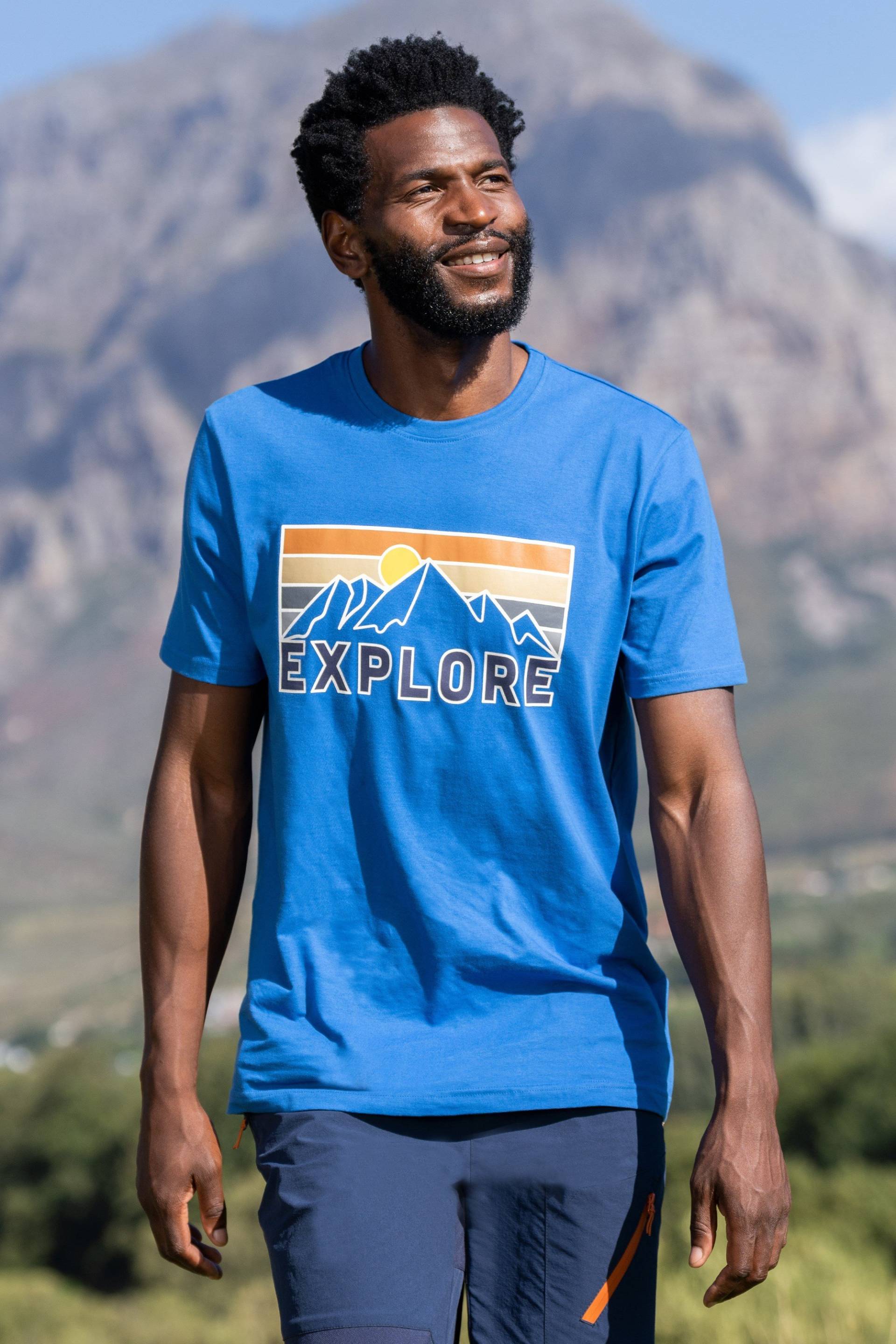 Explore Bio-T-Shirt für Herren - Blau von Mountain Warehouse