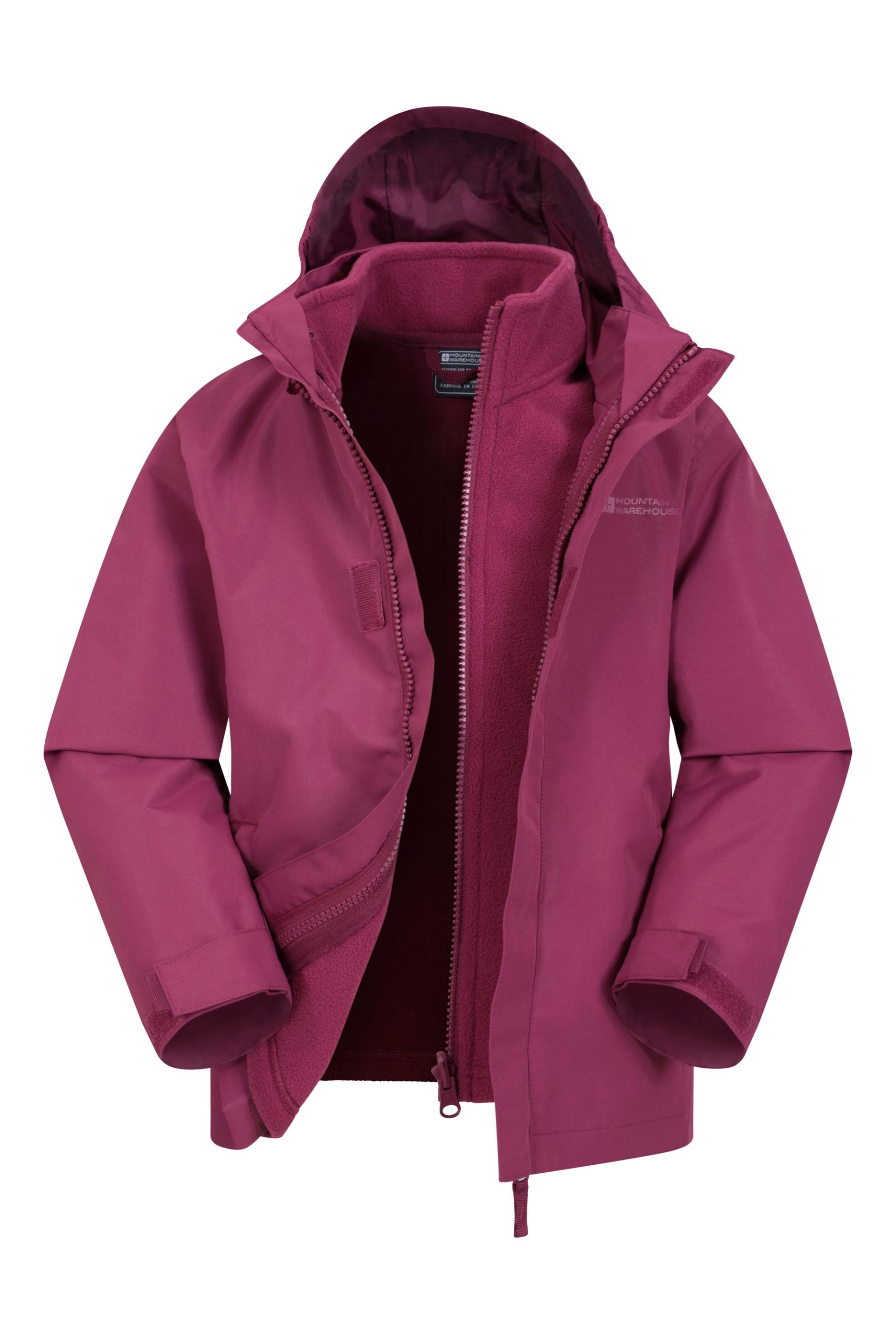 Fell 3 in 1 Wasserabweisende Kinderjacke   - Rosa von Mountain Warehouse