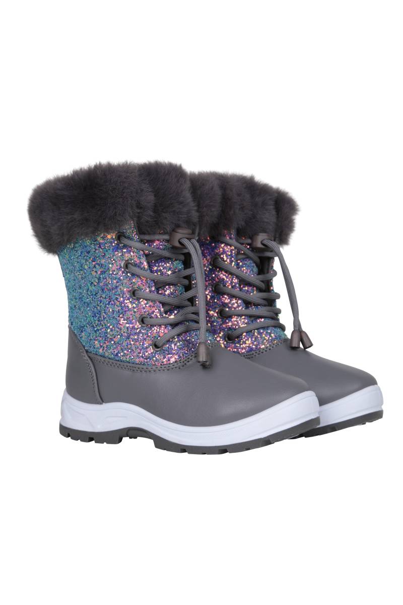 Fizz Wasserdichte Fellgefütterte Kinder Schneestiefel - Silber von Mountain Warehouse