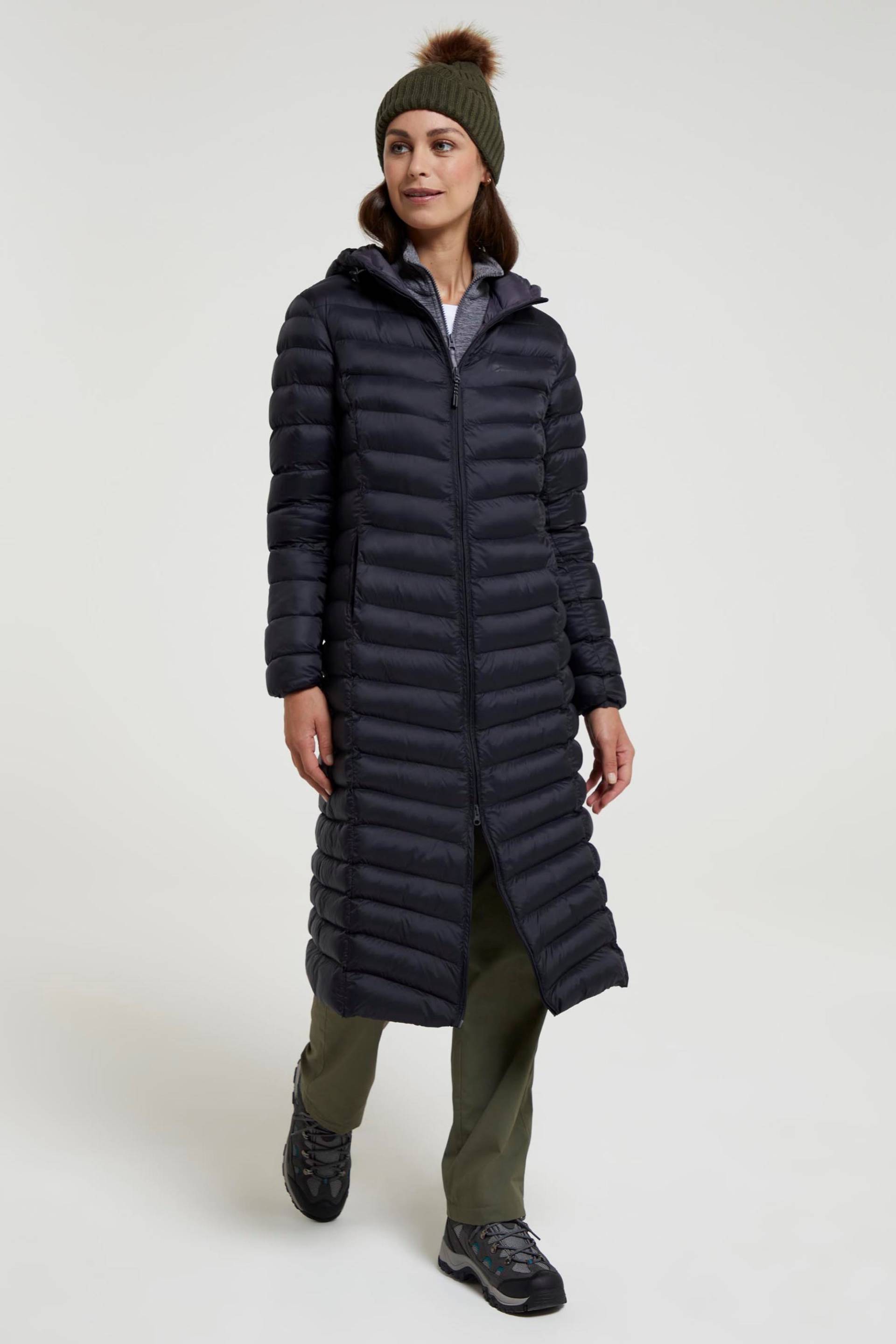 Florence Extra Lange Damen-Steppjacke - Schwarz von Mountain Warehouse