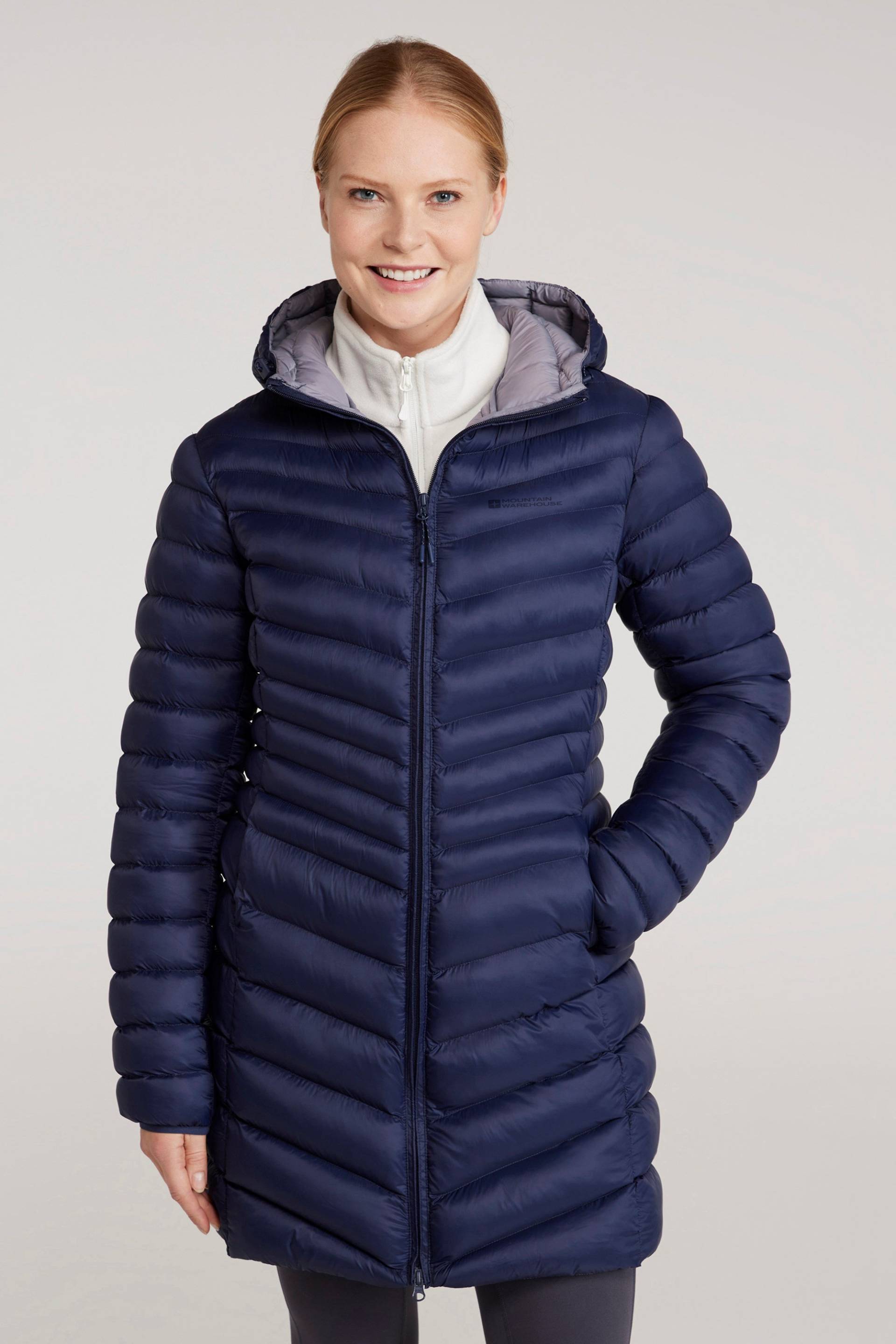 Florence Lange Damen-Steppjacke - Marineblau von Mountain Warehouse