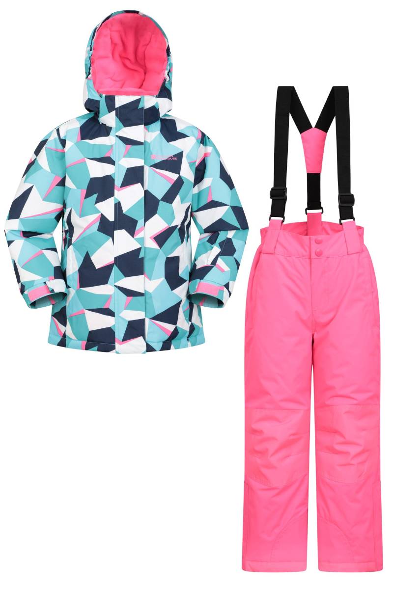Gemusterte Kinder Skijacke und Hose Set - Aquamarin von Mountain Warehouse