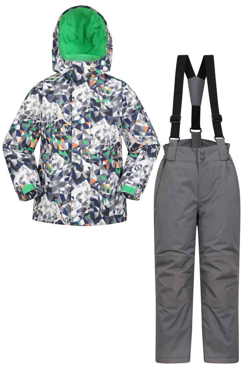 Gemusterte Kinder Skijacke und Hose Set - Grau von Mountain Warehouse