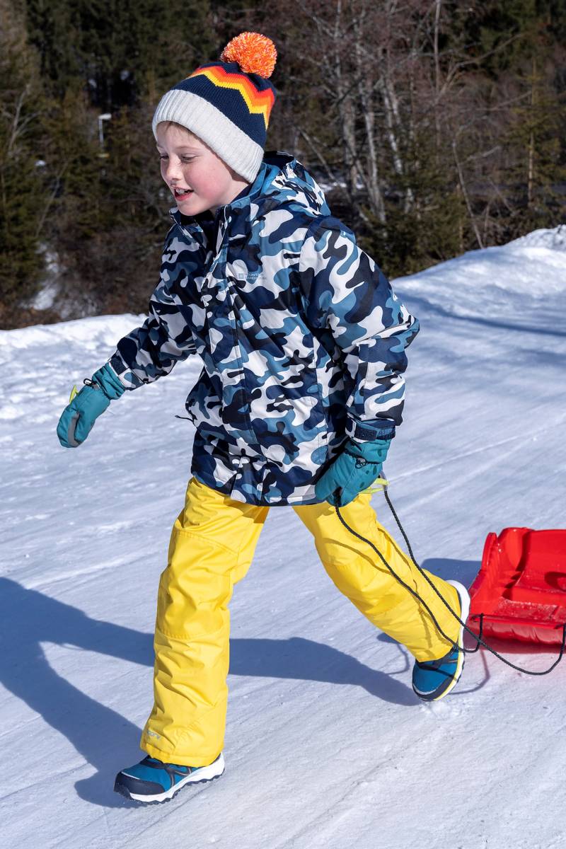 Gemusterte Kinder Skijacke und Hose Set - Grün von Mountain Warehouse