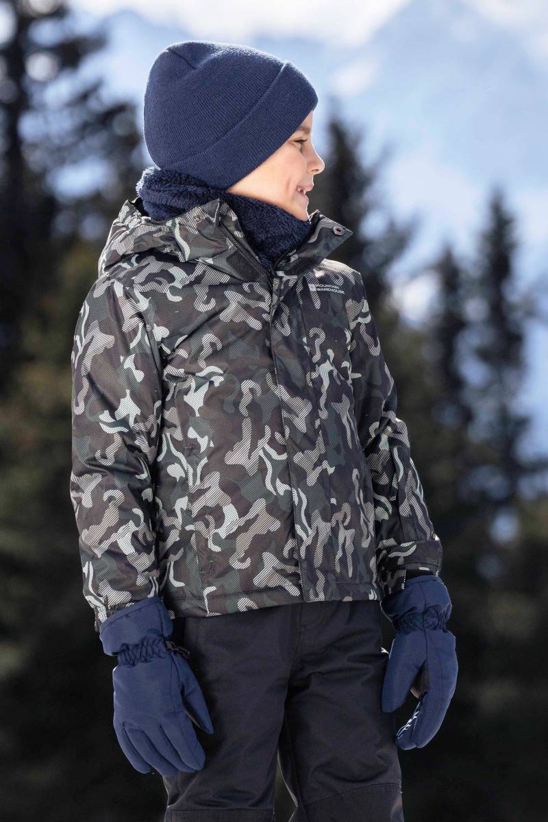 Gemusterte Kinder Skijacke und Hose Set - Schwarz von Mountain Warehouse