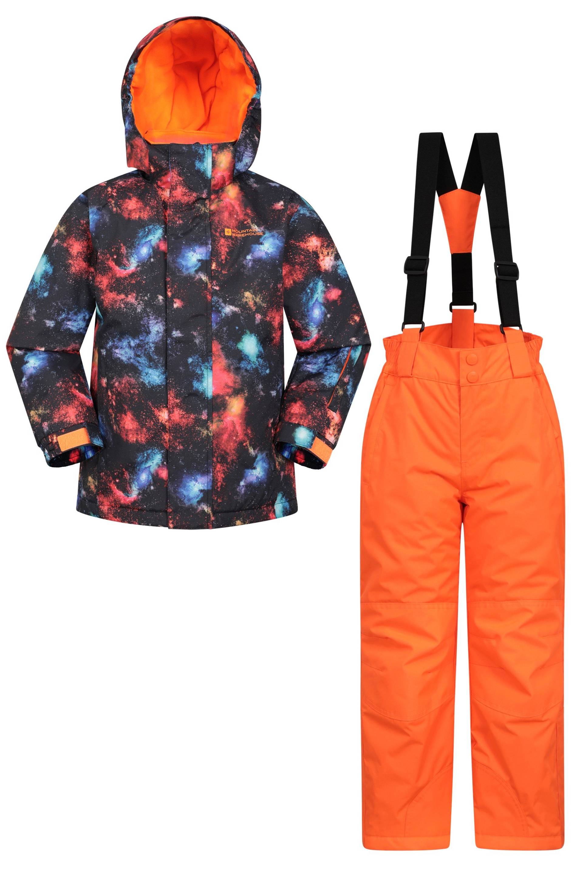 Gemusterte Kinder Skijacke und Hose Set - Schwarz von Mountain Warehouse