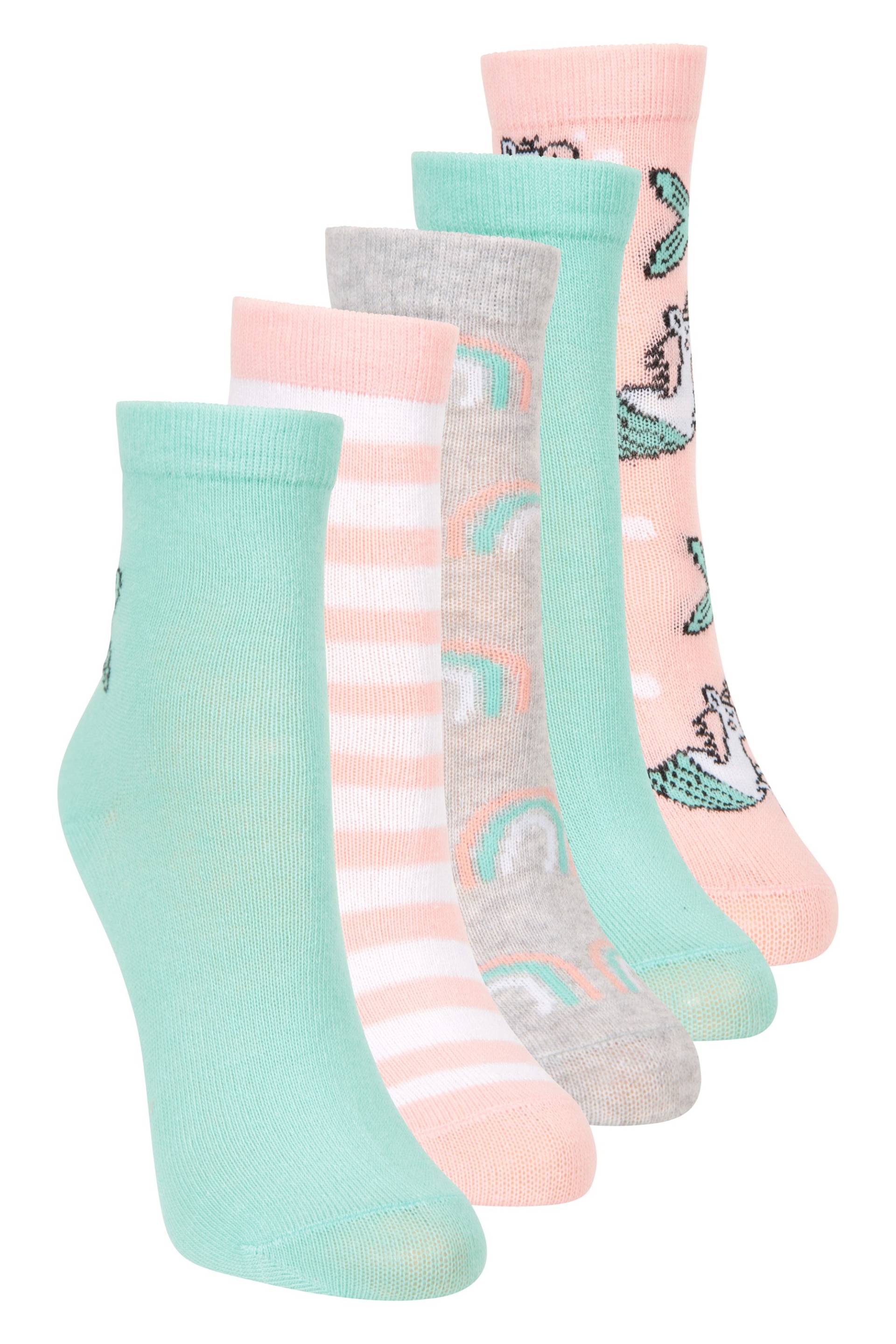 Gemusterte Kindersocken - 5er Pack - Rosa von Mountain Warehouse