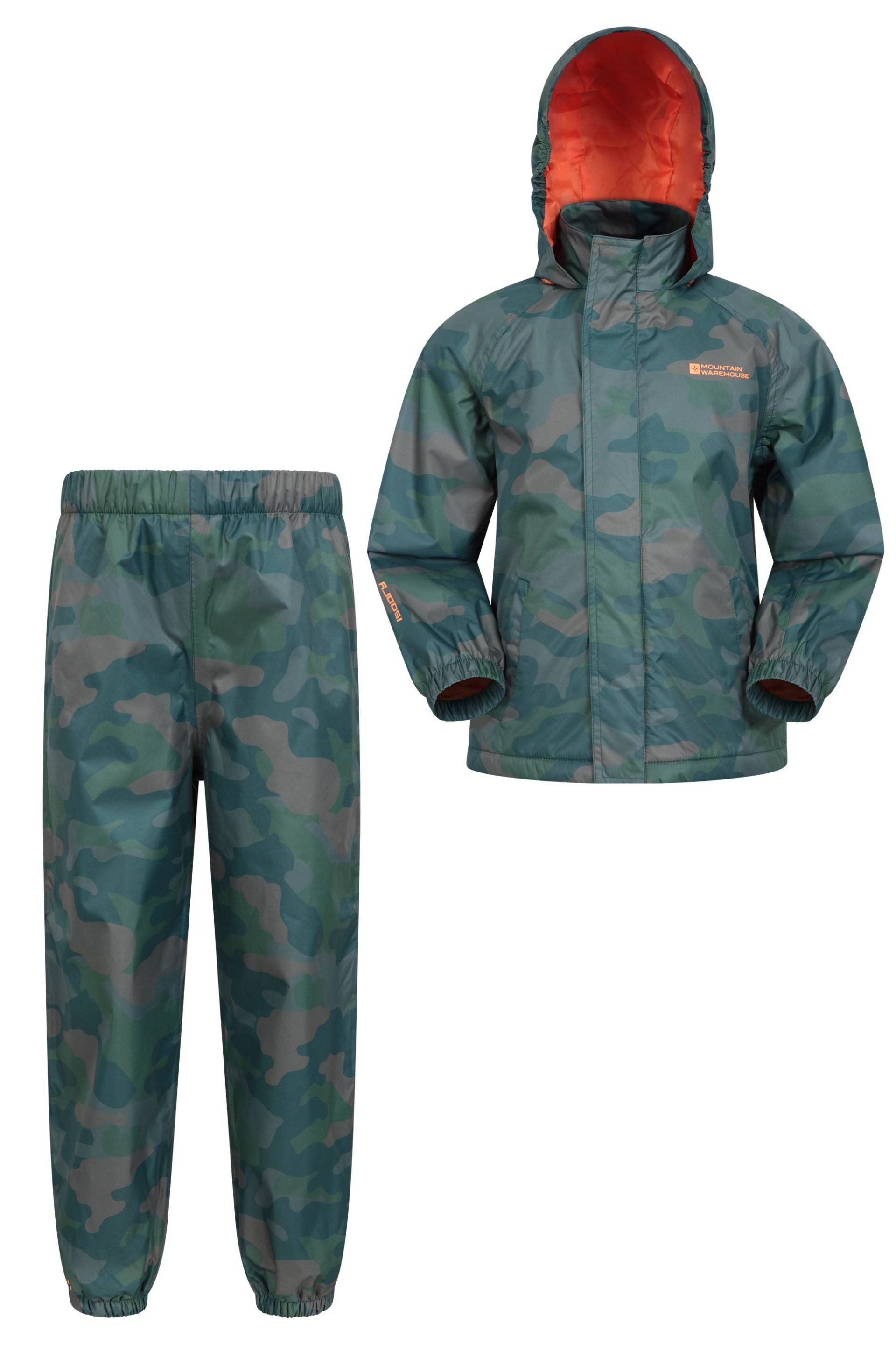 Gemusterte Wasserdichte Kinder-Hose und Jacke Set - Khaki von Mountain Warehouse