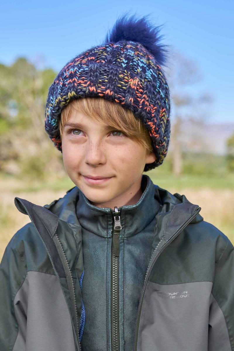 Geneva Kindermütze mit Borgfutter und Bommel - Grau von Mountain Warehouse