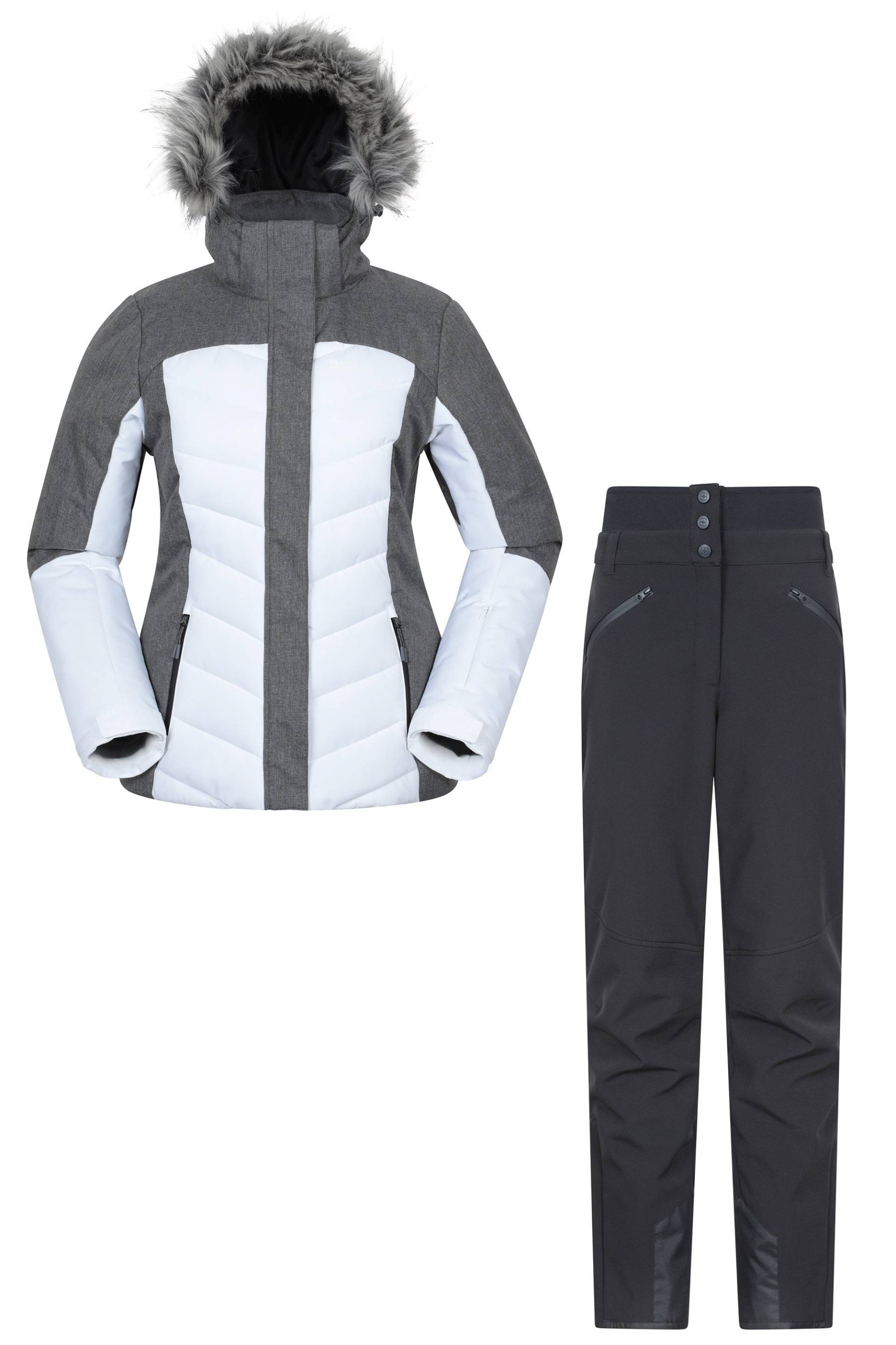 Gesteppte Damen Skijacke und Hose - Weiss von Mountain Warehouse