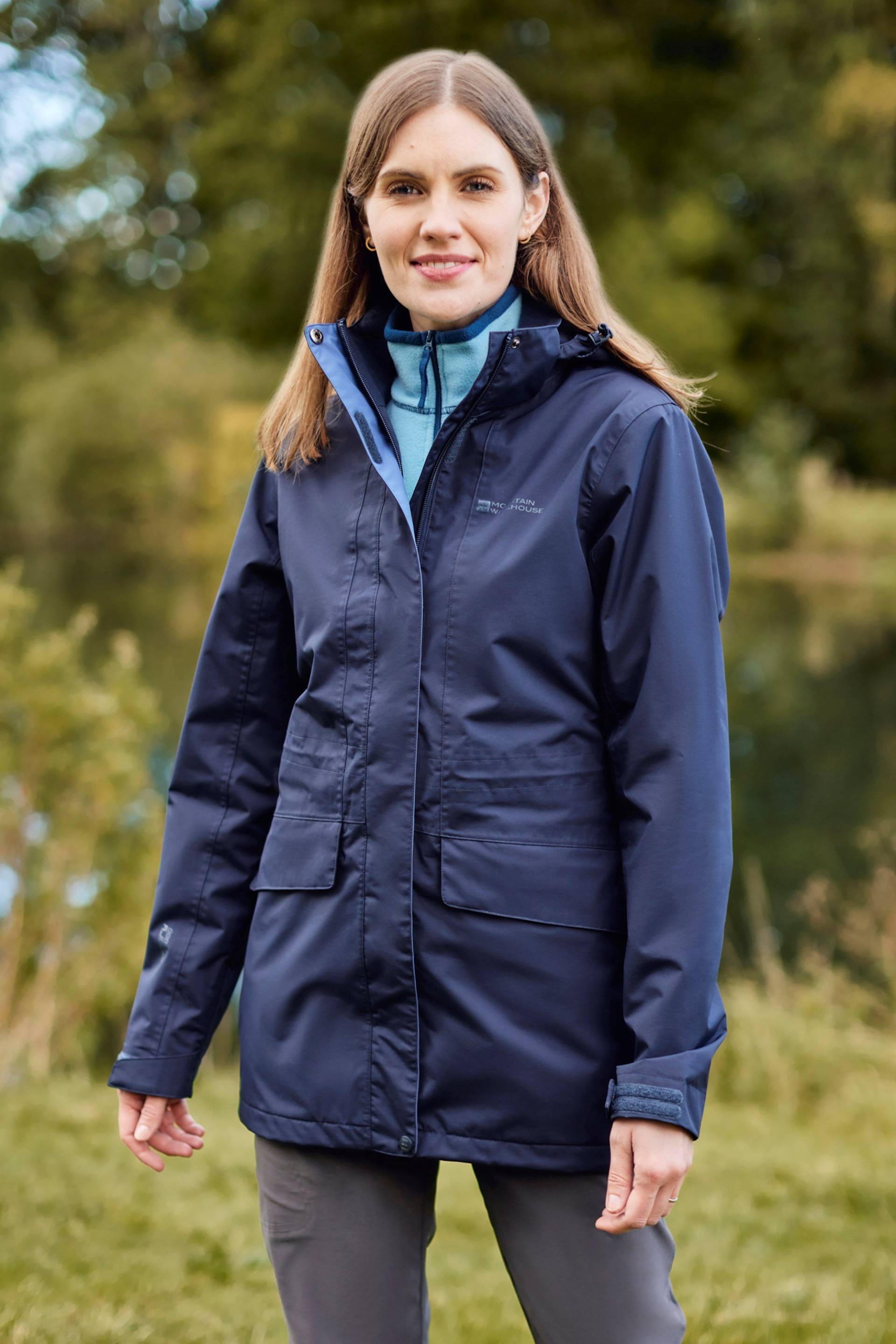 Glacial Extreme Lange Wasserdichte Damenjacke - Marineblau von Mountain Warehouse