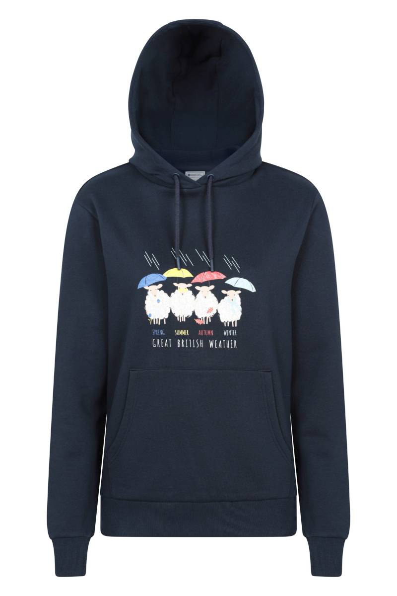 Great British Weather Kapuzenpullover für Damen Normale Passform - Marineblau von Mountain Warehouse