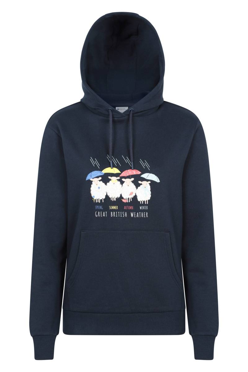 Great British Weather Kapuzenpullover für Damen Normale Passform - Marineblau von Mountain Warehouse
