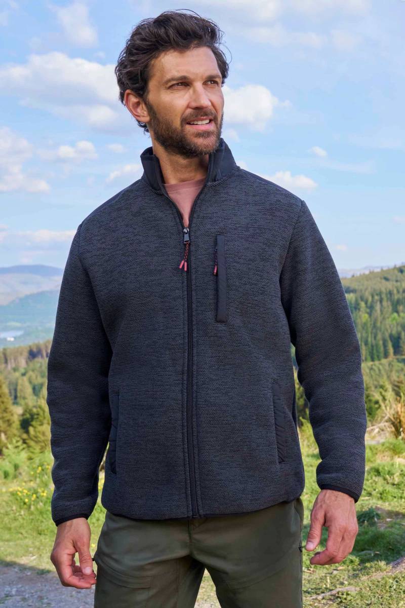 Hayfield Herren-Fleecejacke mit Fellfutter und durchgehendem Reißverschluss - Grau von Mountain Warehouse