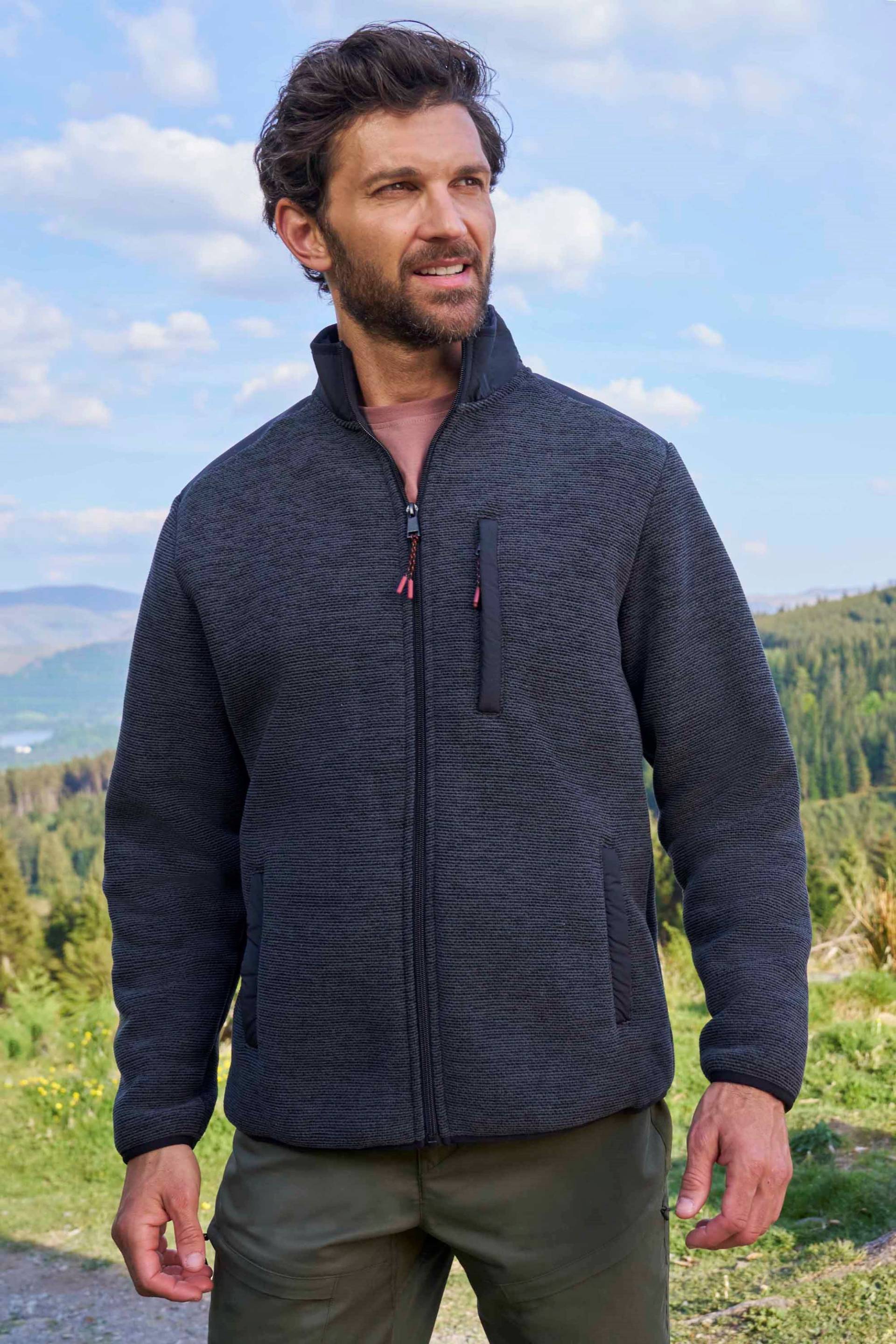 Hayfield Herren-Fleecejacke mit Fellfutter und durchgehendem Reißverschluss - Grau von Mountain Warehouse