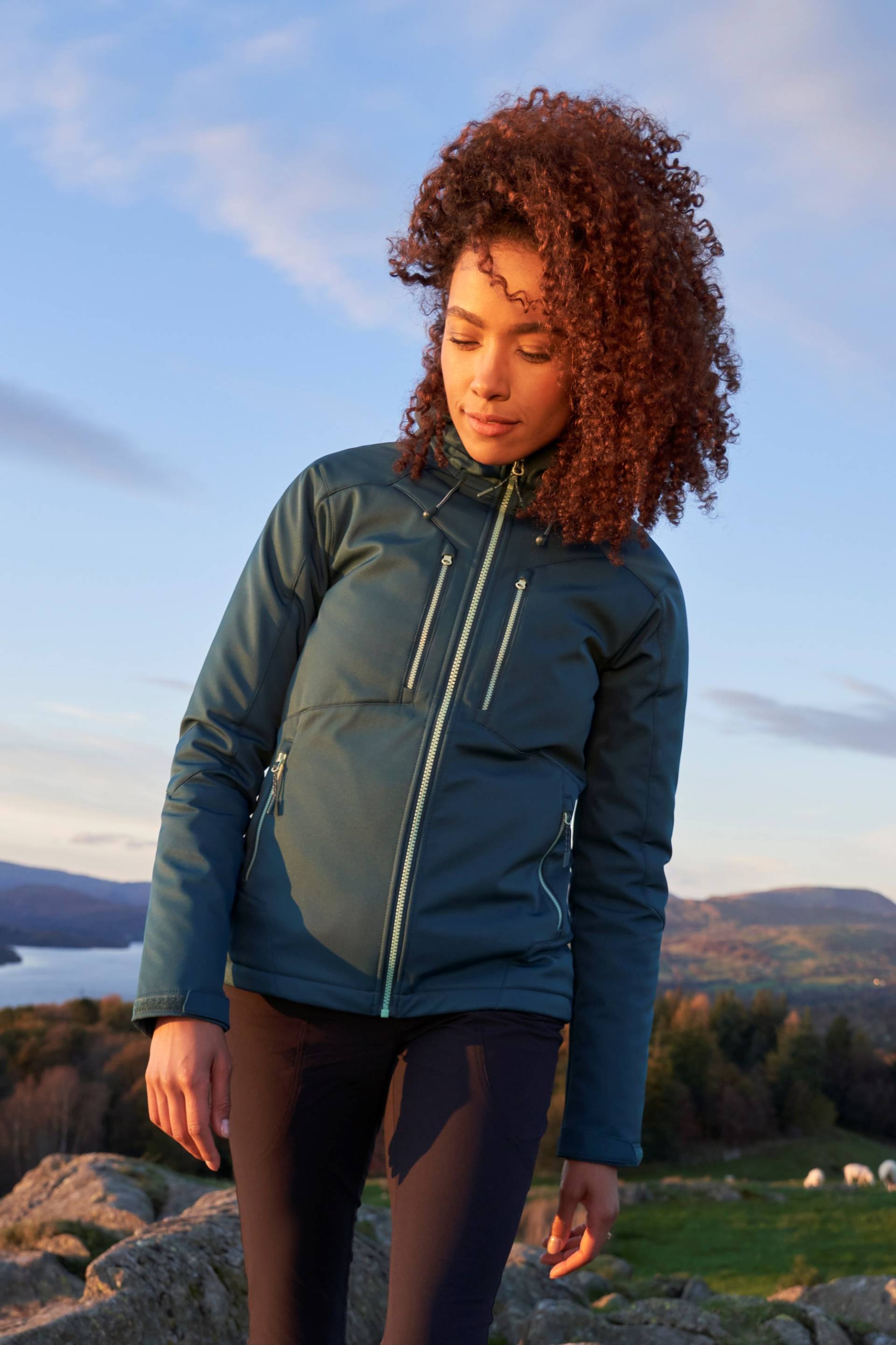 Helsinki recycelte Softshell-Jacke Damen - Aquamarin von Mountain Warehouse