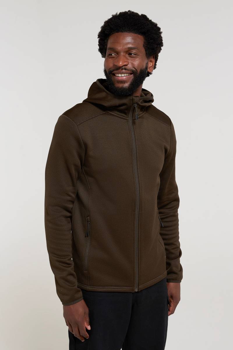 Hike Active Herrenkapuzenpullover mit Reißverschluss - Dunkel-Khaki von Mountain Warehouse