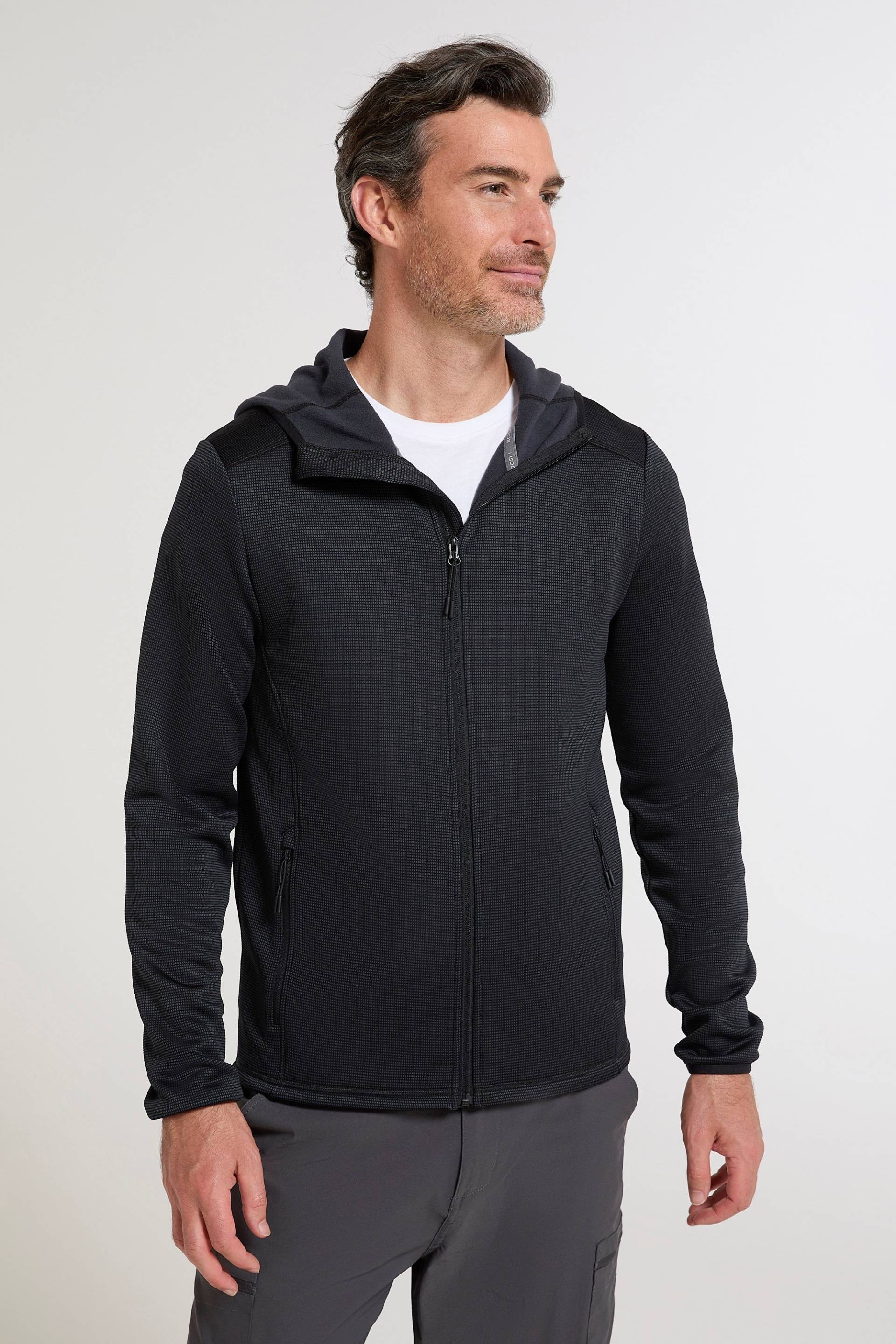 Hike Active Herrenkapuzenpullover mit Reißverschluss - Schwarz von Mountain Warehouse