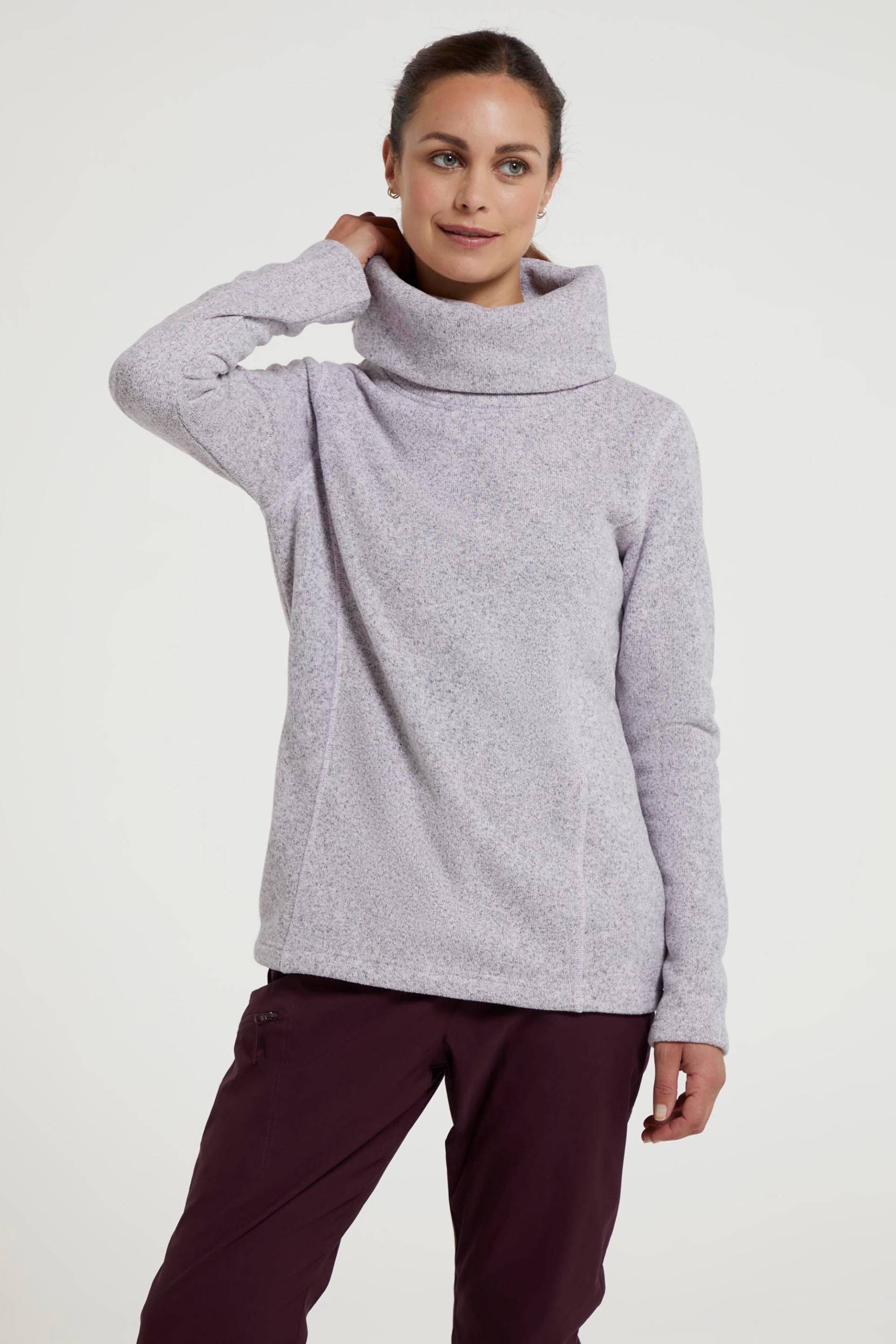 Idris Damen-Wasserfallkragenpullover - Lila von Mountain Warehouse