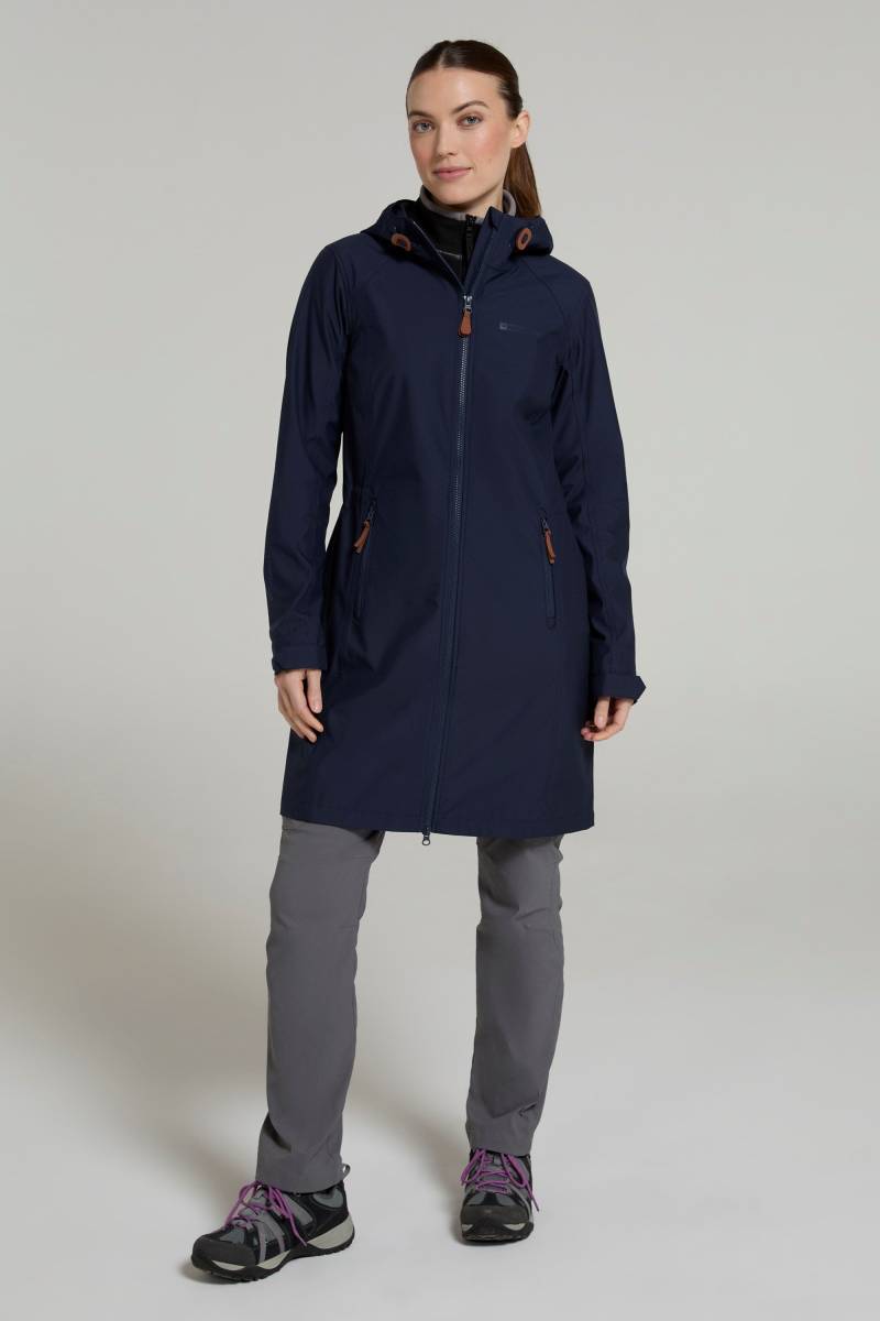 Iona Longline Damen-Softshelljacke - Marineblau von Mountain Warehouse