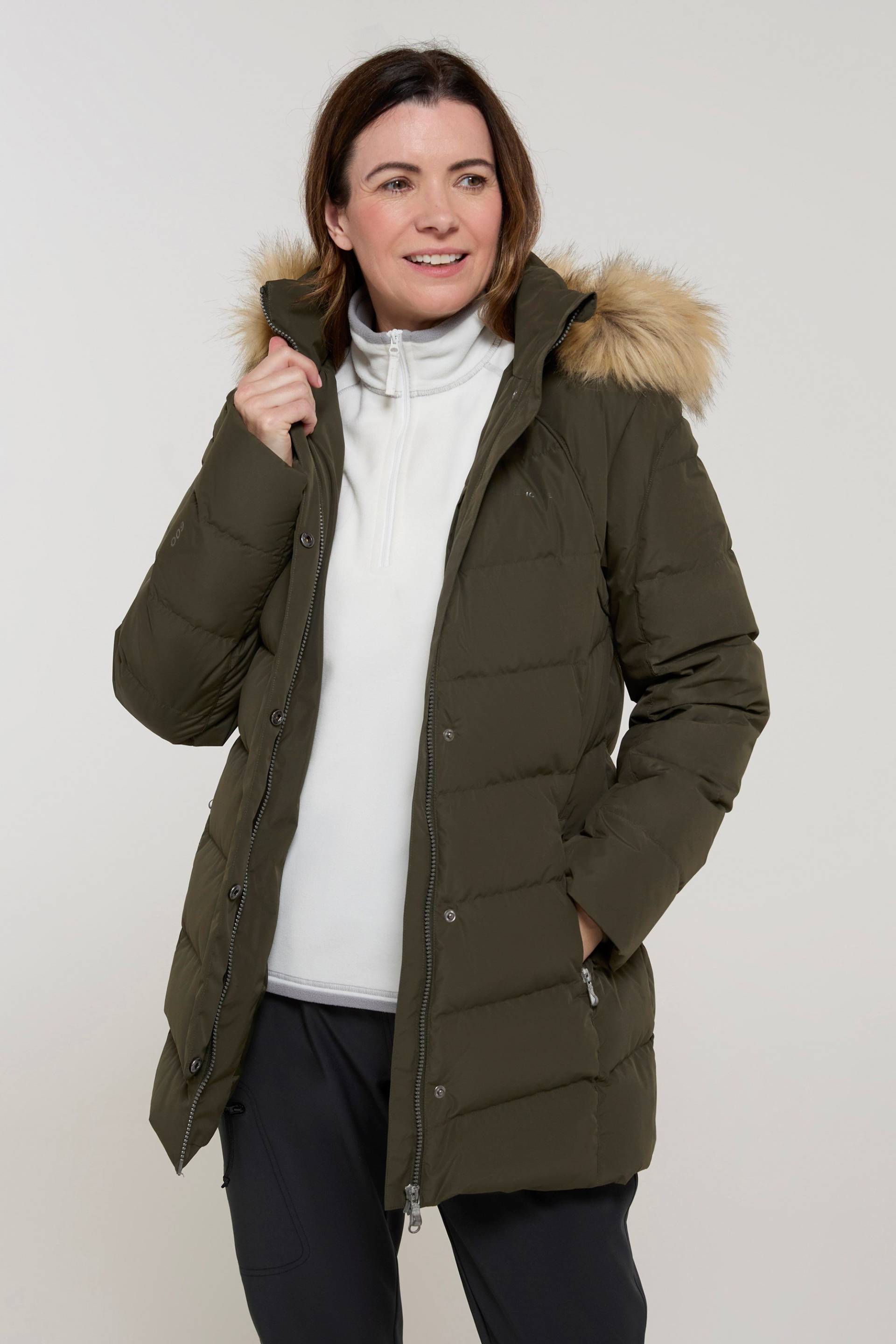 Isla II Damen-Daunenjacke - Dunkel-Khaki von Mountain Warehouse