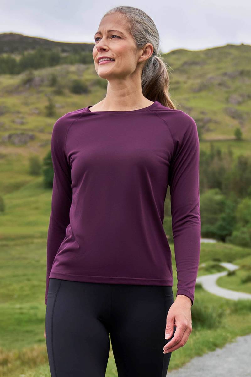 IsoCool Dynamic Damen Langarm-Shirt - Dunkel Lila von Mountain Warehouse