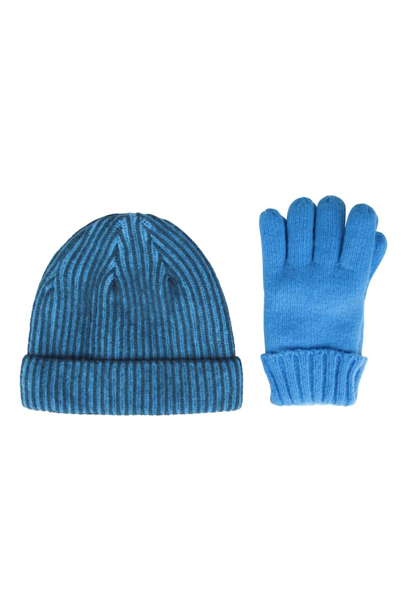 IsoTherm Gerippte Gefütterte Kindermütze und Handschuh-Set - Marineblau von Mountain Warehouse