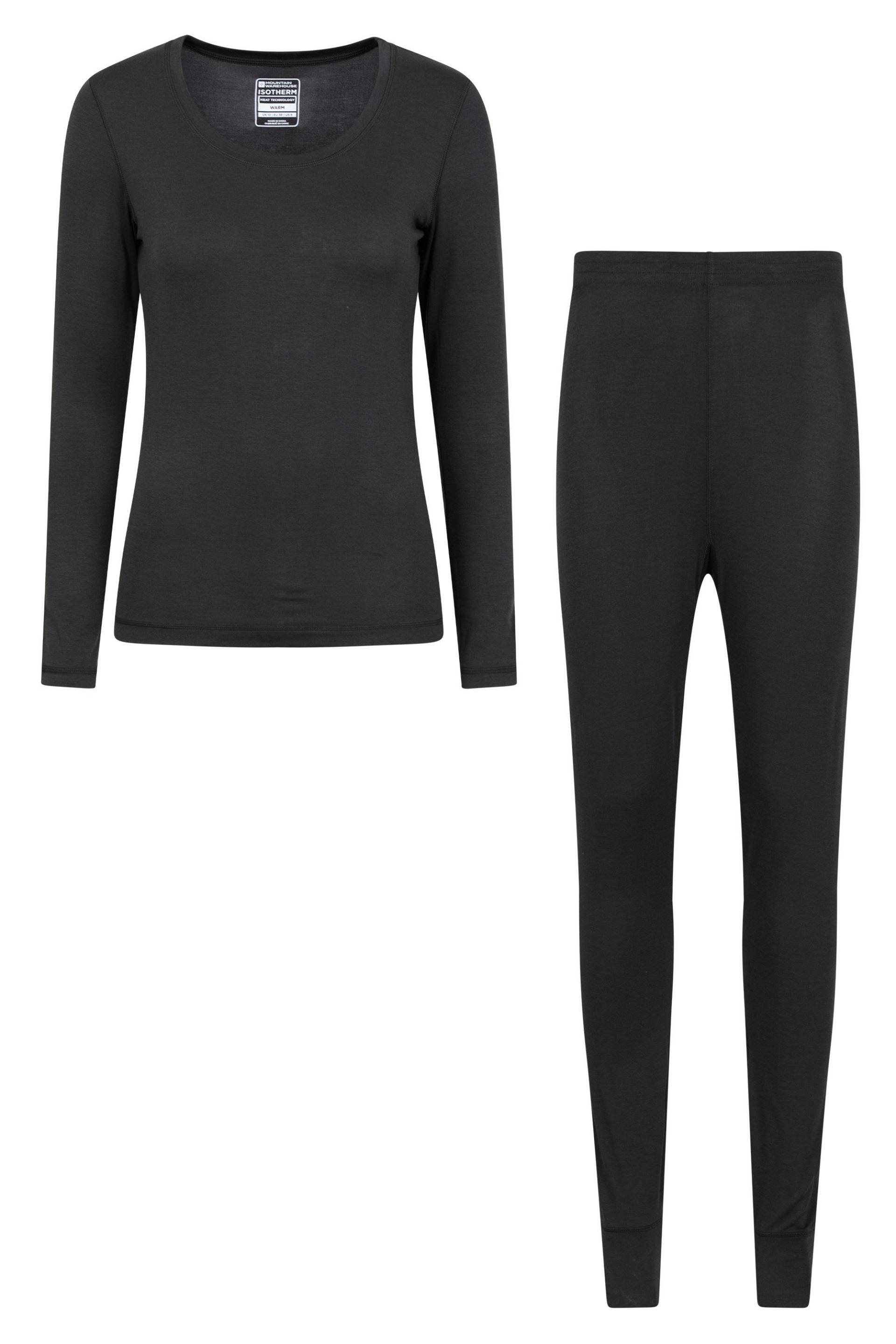Keep The Heat Isotherm Damenset Top und Hose - Schwarz von Mountain Warehouse