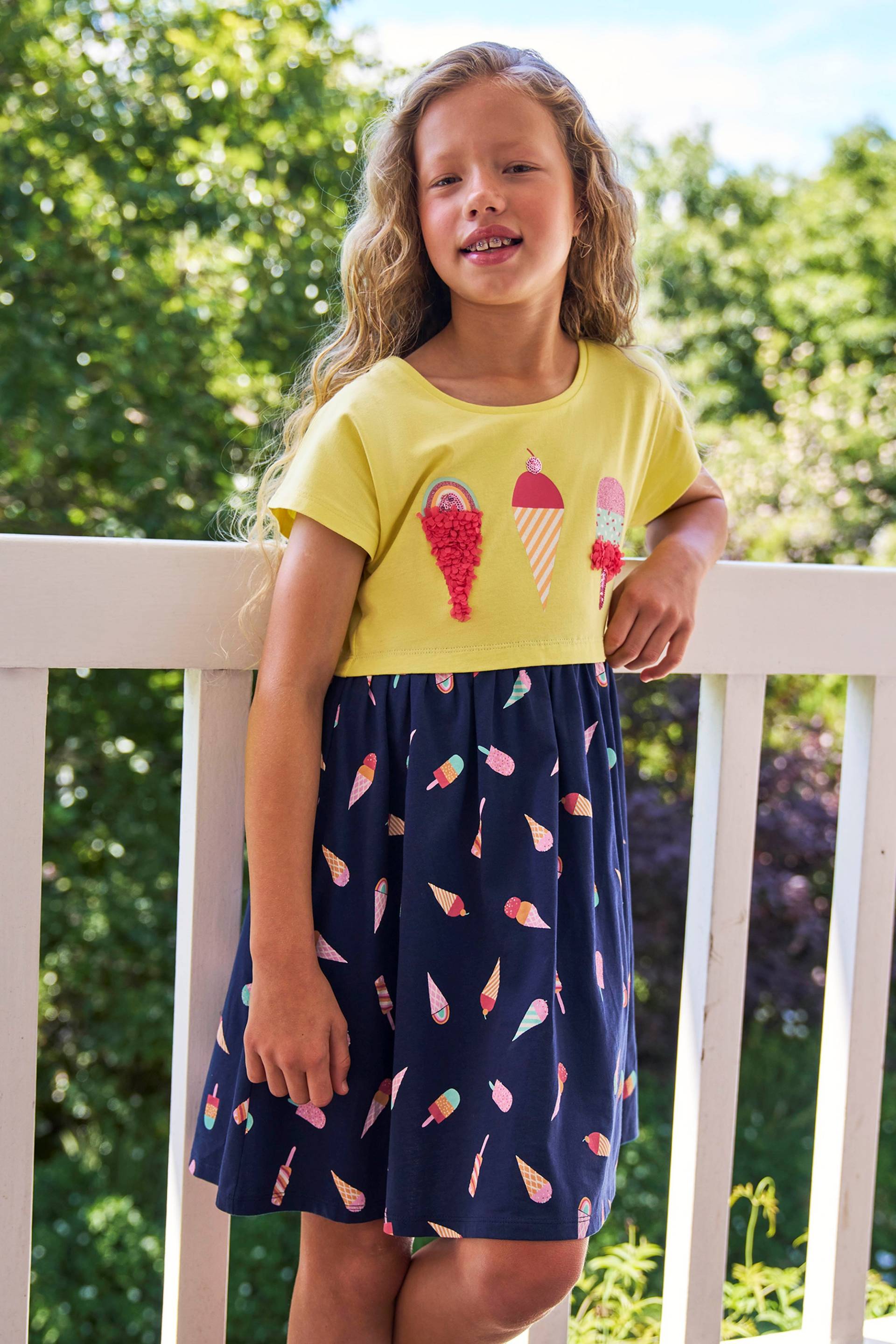 Kleid aus Bio-Baumwolle mit Mohnblumen-Druck für Kinder - Gelb von Mountain Warehouse