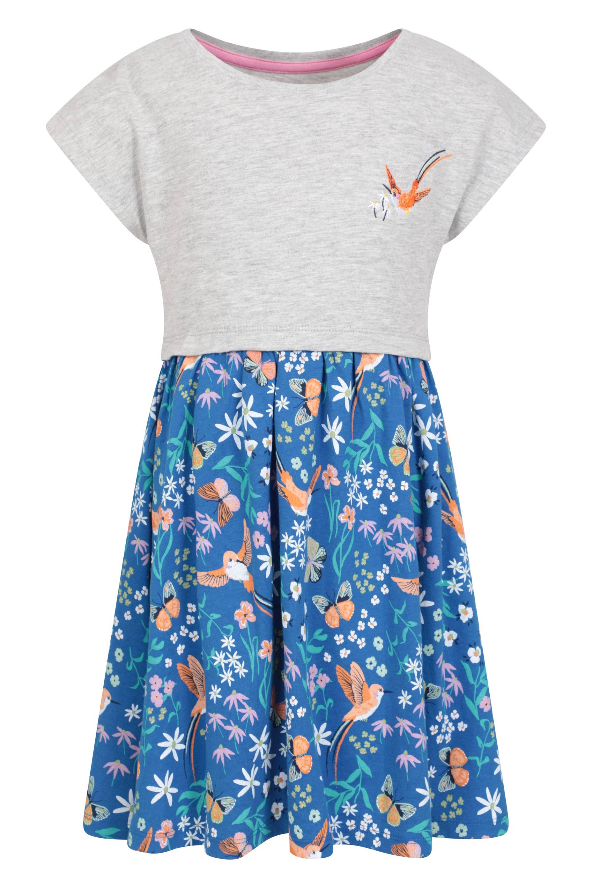 Kleid aus Bio-Baumwolle mit Mohnblumen-Druck für Kinder - Grau von Mountain Warehouse