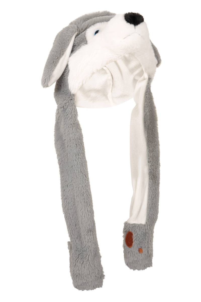 Kuscheliger Wolf Trappermütze mit beweglichen Ohren für Kinder - Grau von Mountain Warehouse