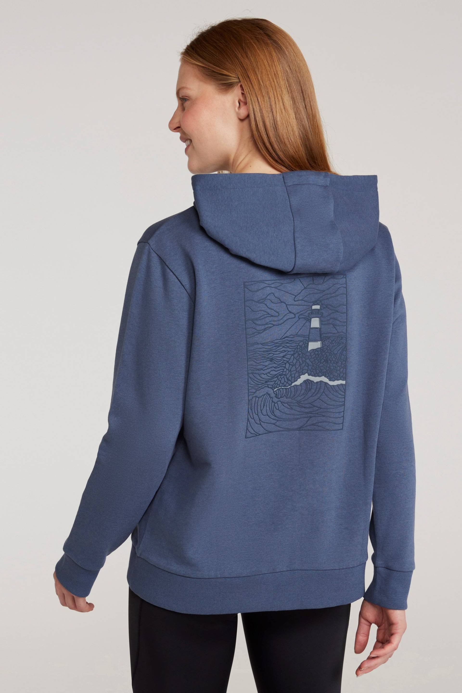 Lighthouse Gemusterer Damen Kapuzenpullover - Blau von Mountain Warehouse
