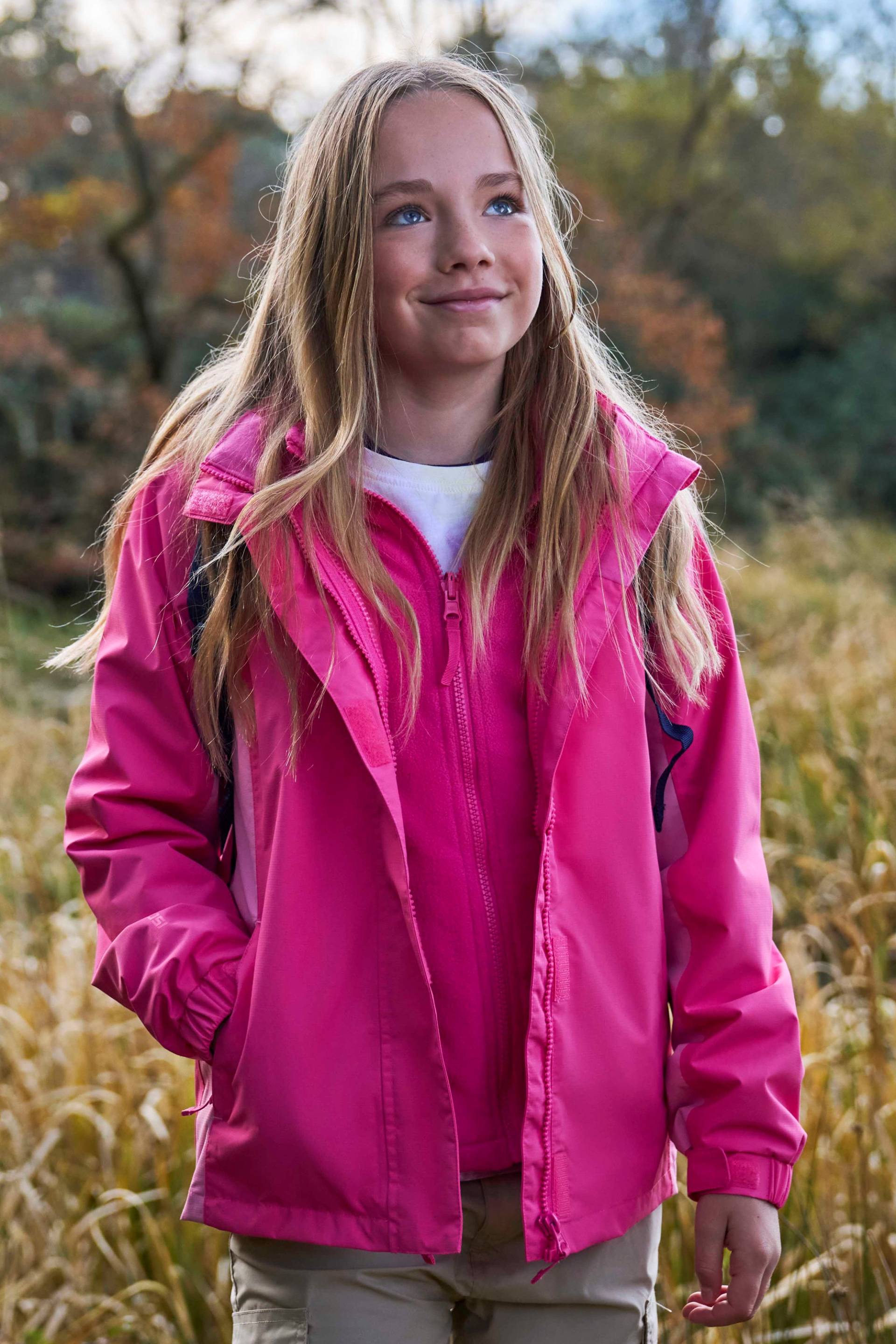 Lightning Wasserdichte 3 in 1 Kinderjacke - Rosa von Mountain Warehouse