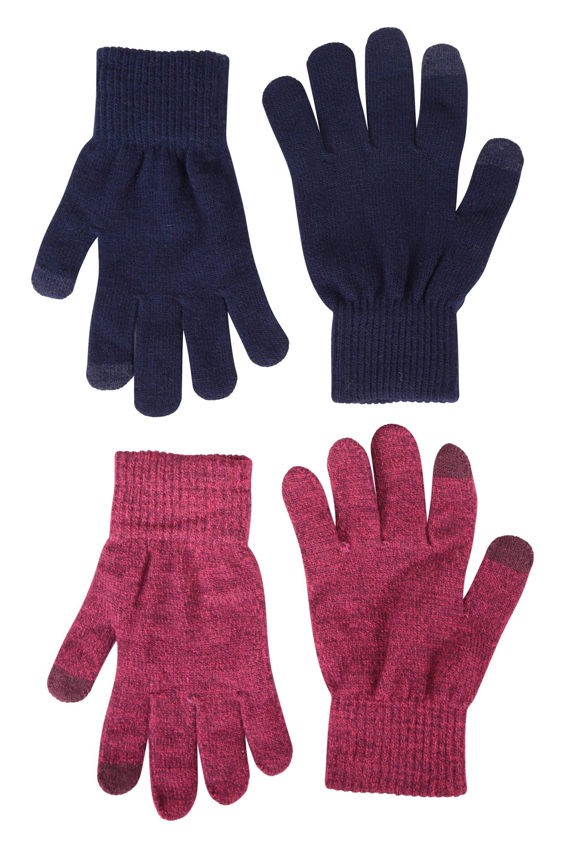Magic Touch Touchscreen Damen-Handschuhe - 2er Pack - Marineblau von Mountain Warehouse