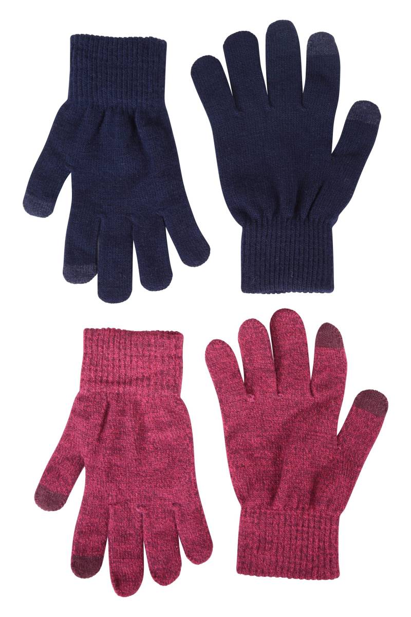 Magic Touch Touchscreen Damen-Handschuhe - 2er Pack - Marineblau von Mountain Warehouse
