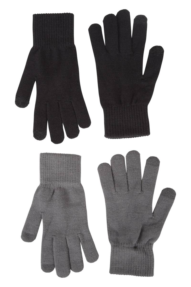 Magic Touchscreen Mens Gloves - 2Pk - Schwarz von Mountain Warehouse