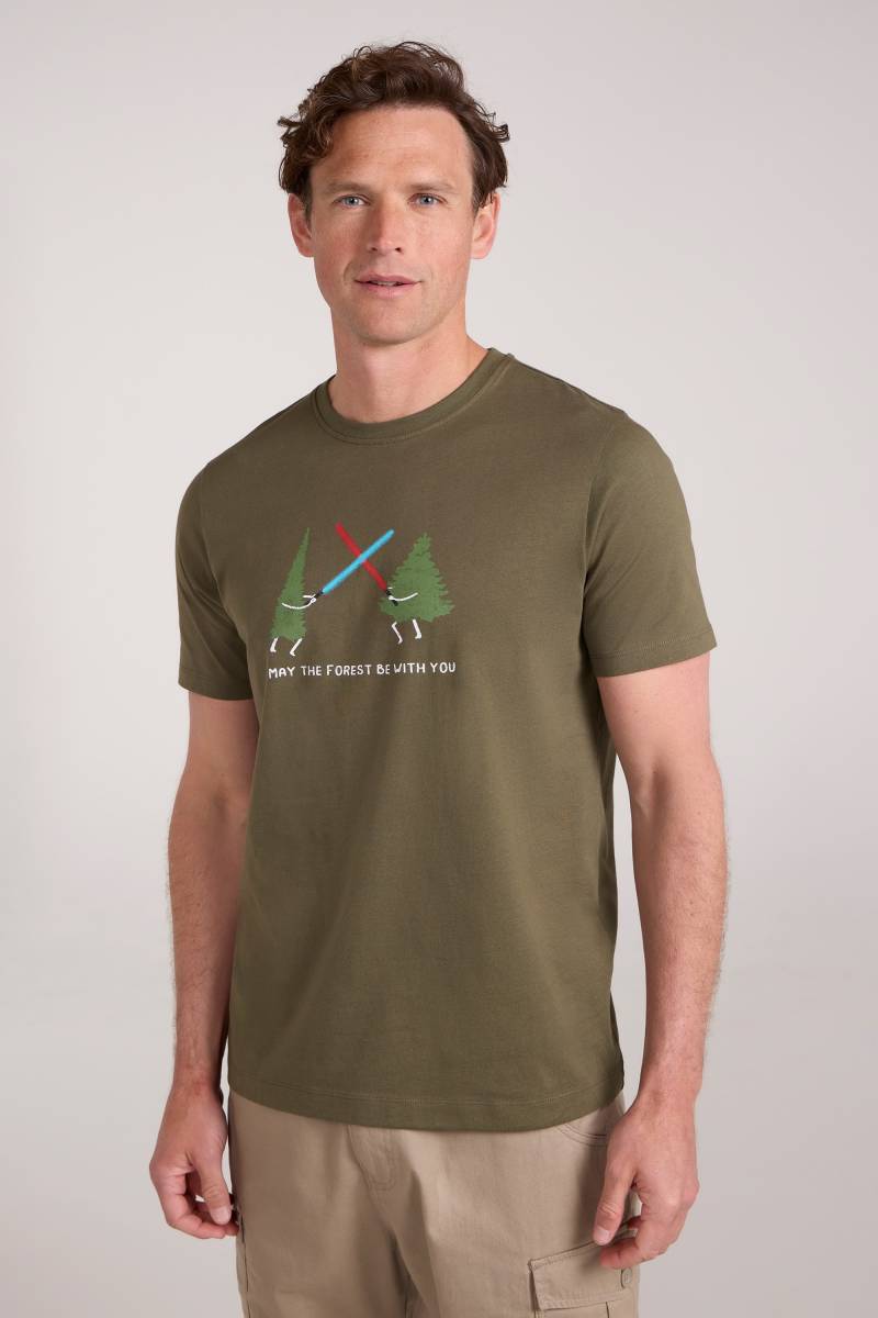May The Forest Be With You Herren T-Shirt - Khaki von Mountain Warehouse