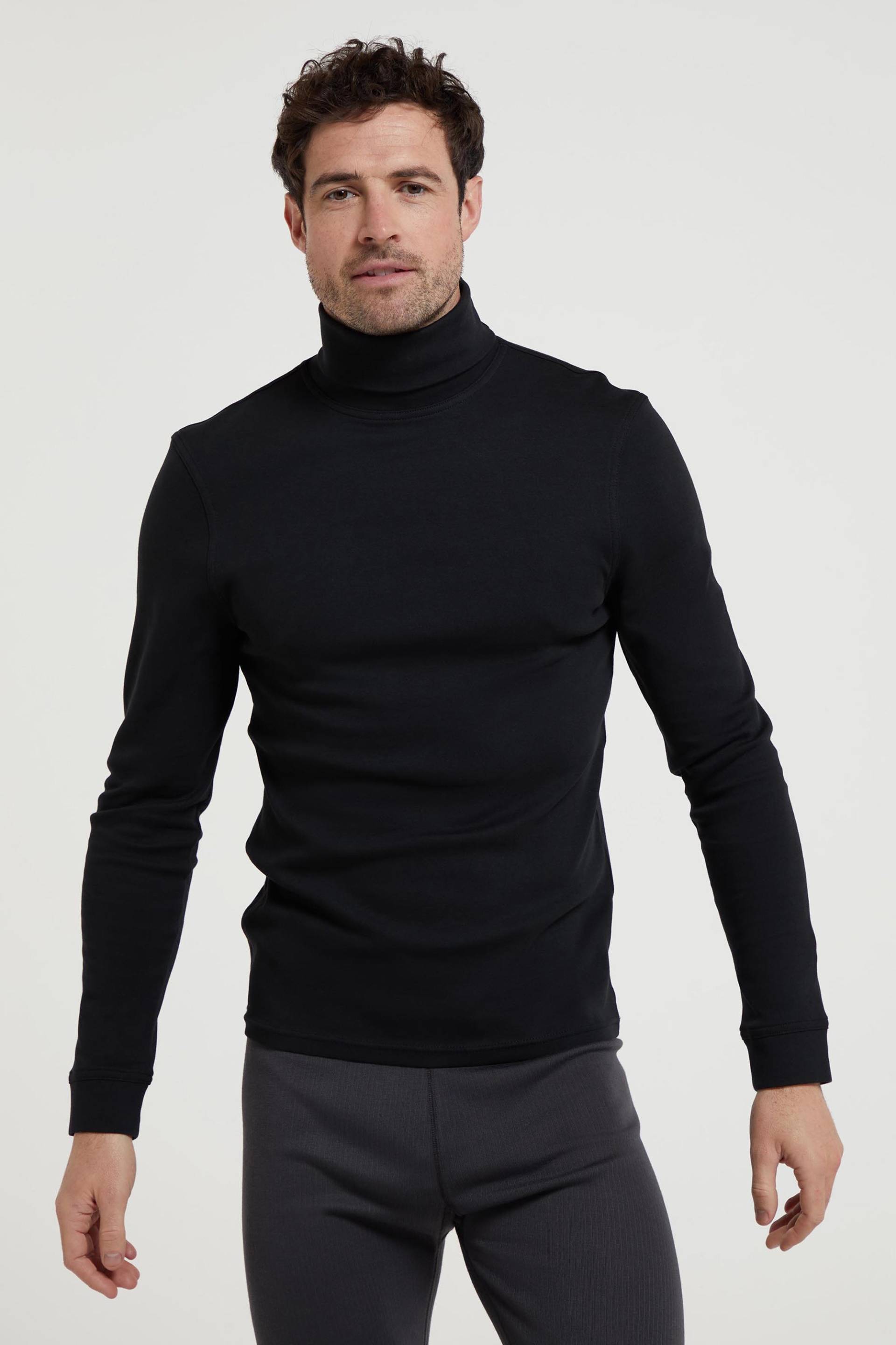 Meribel Baumwoll-Herren-Baselayer - Schwarz von Mountain Warehouse