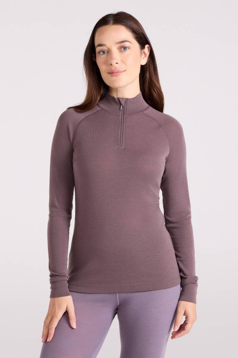 Merino Damen Langarmshirt mit Reißverschluss II - Braun von Mountain Warehouse