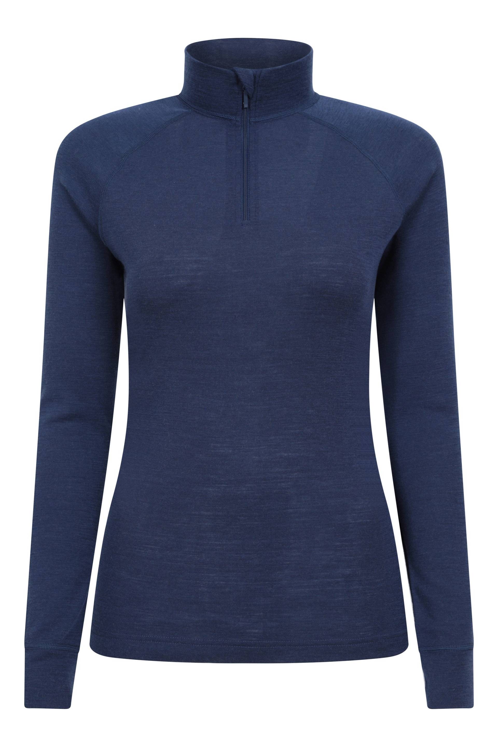 Merino Damen Langarmshirt mit Reißverschluss II - Marineblau Merino Damen Langarmshirt mit Reißverschluss II - Marineblau von Mountain Warehouse