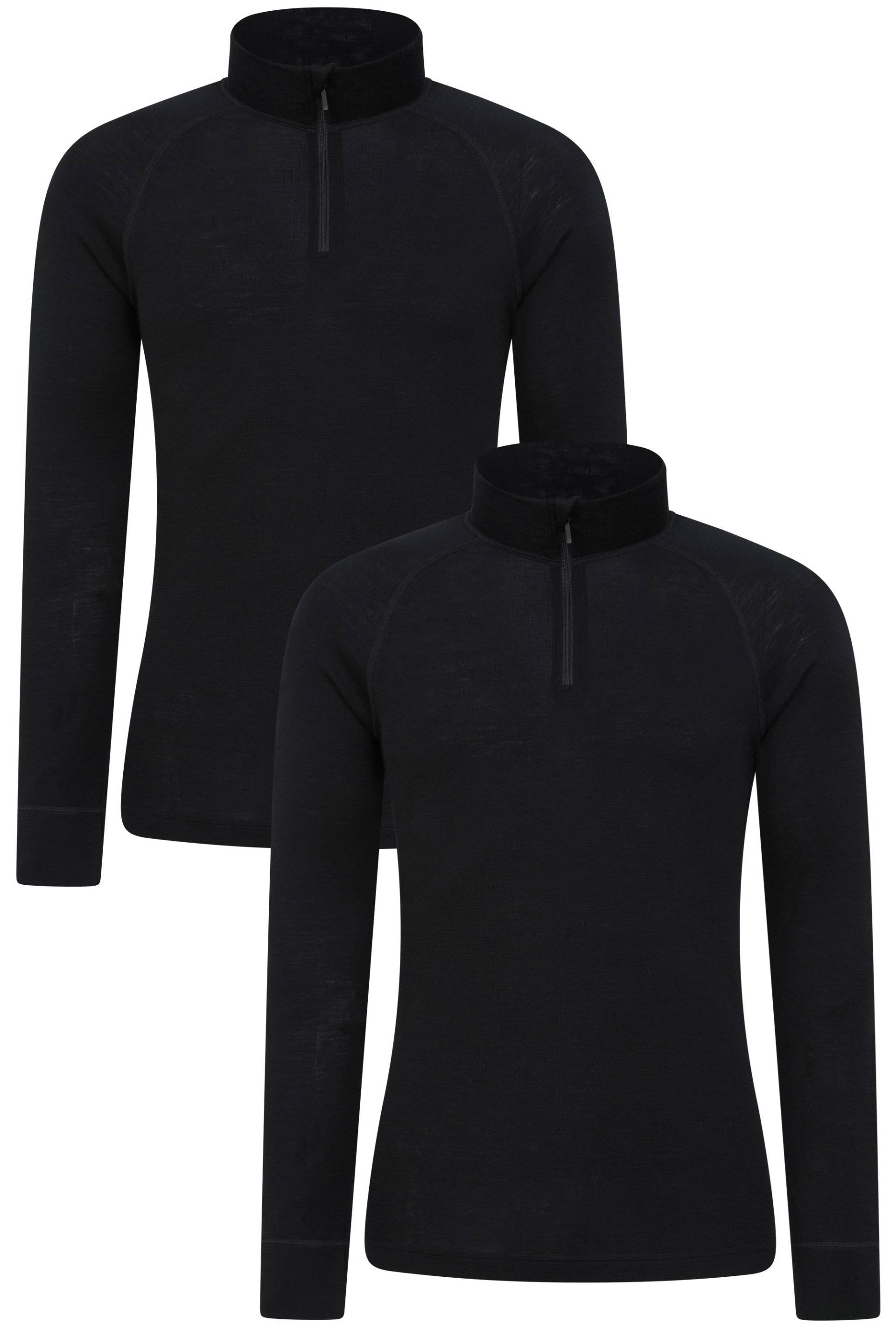Merino Herren Baselayer Top - Multipack - Schwarz von Mountain Warehouse