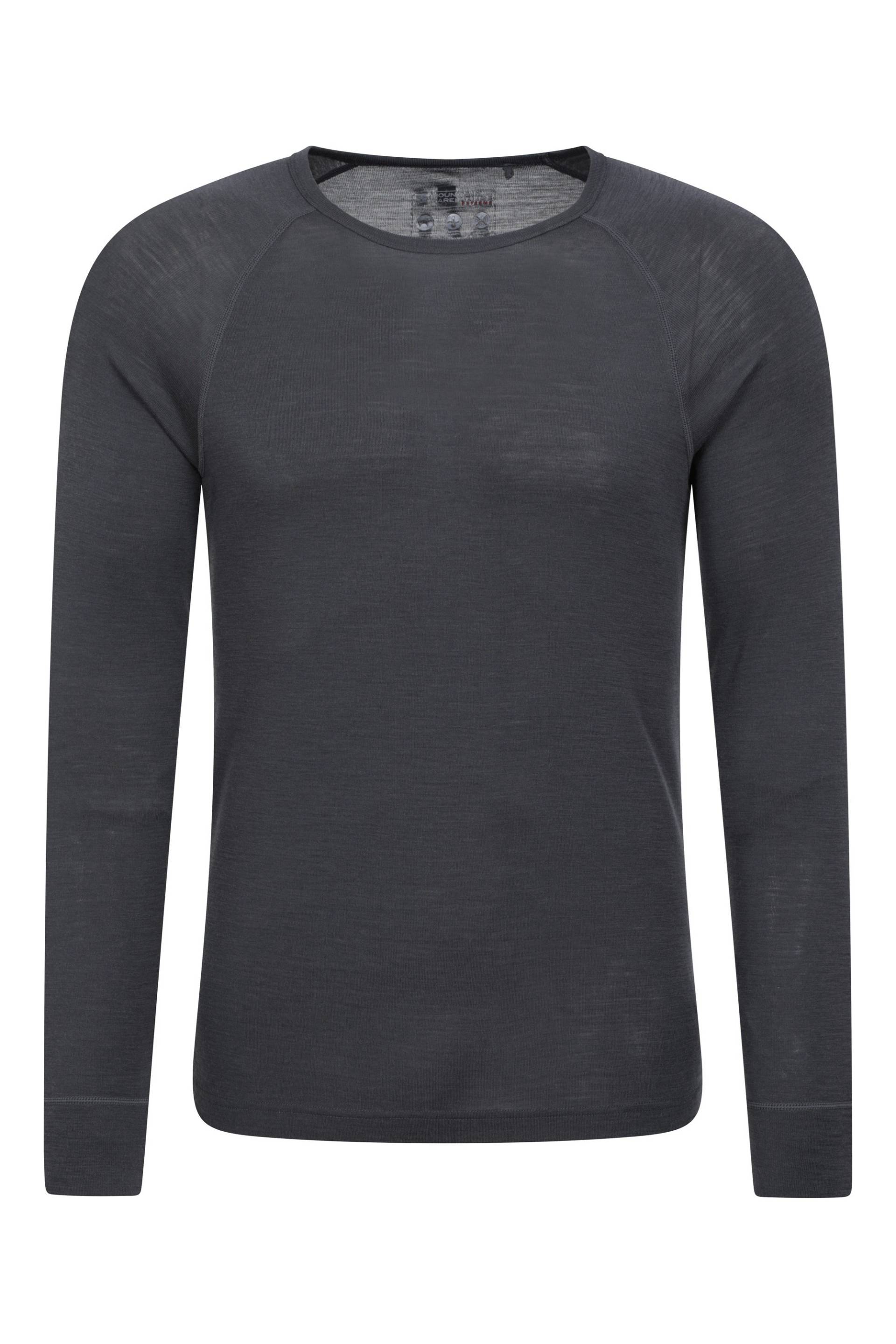 Merino Herren Thermo-Top - Grau von Mountain Warehouse