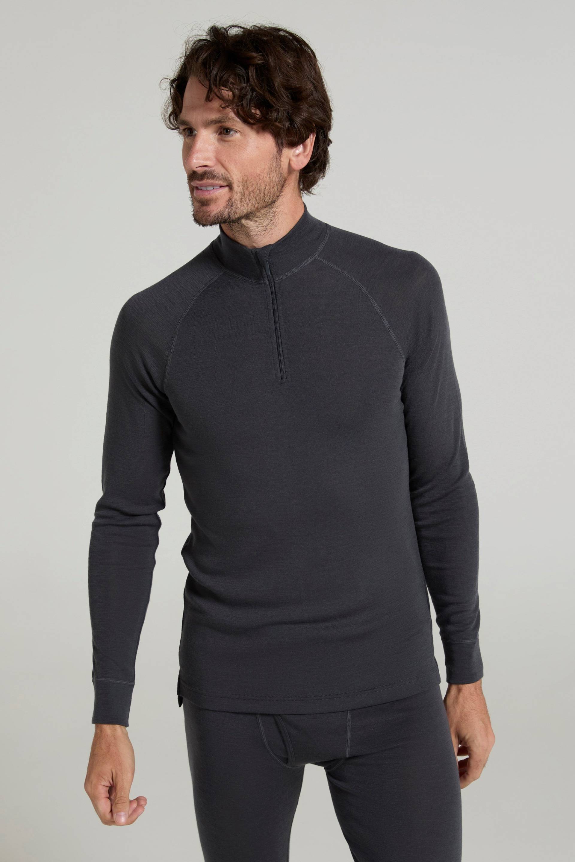 Merino II Herren Langarmshirt mit Reißverschluss - Grau Merino II Herren Langarmshirt mit Reißverschluss - Grau von Mountain Warehouse